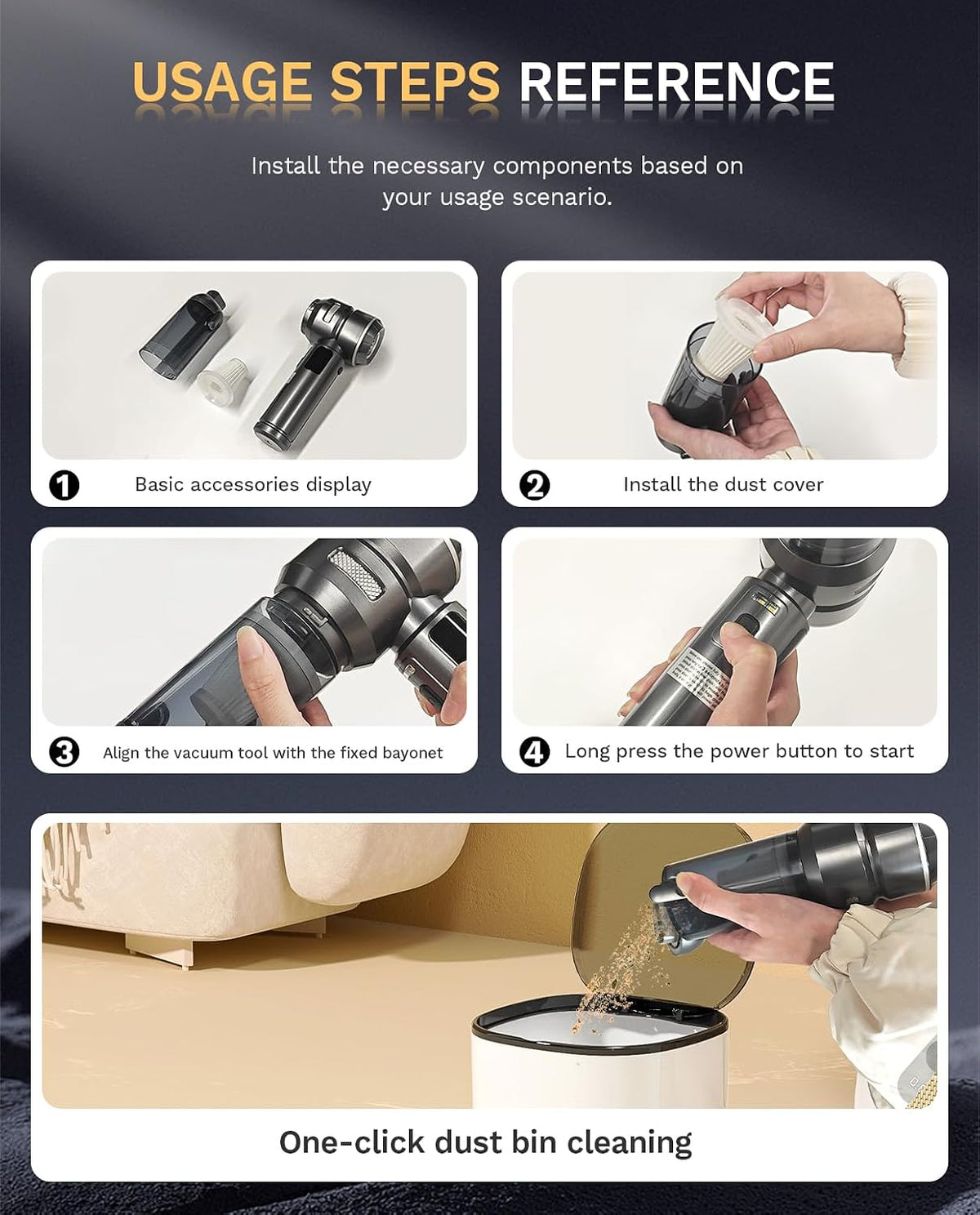 Cordless Handheld Car Vacuum Cleaner, Mini Vacuum Duster