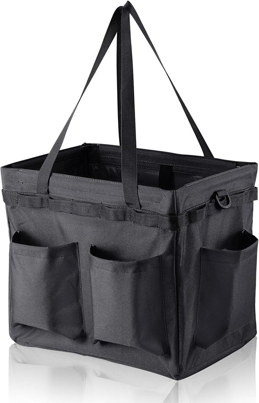 Car Trunk Organizer Multifunctional Storage Toolbox Carry Griddle,Large Grill Utensils Accessory Grilling Tools Basket Carrying Caddy Tool Tote Bag Storage Box Camp Cooking bbq Outdoor(Black)