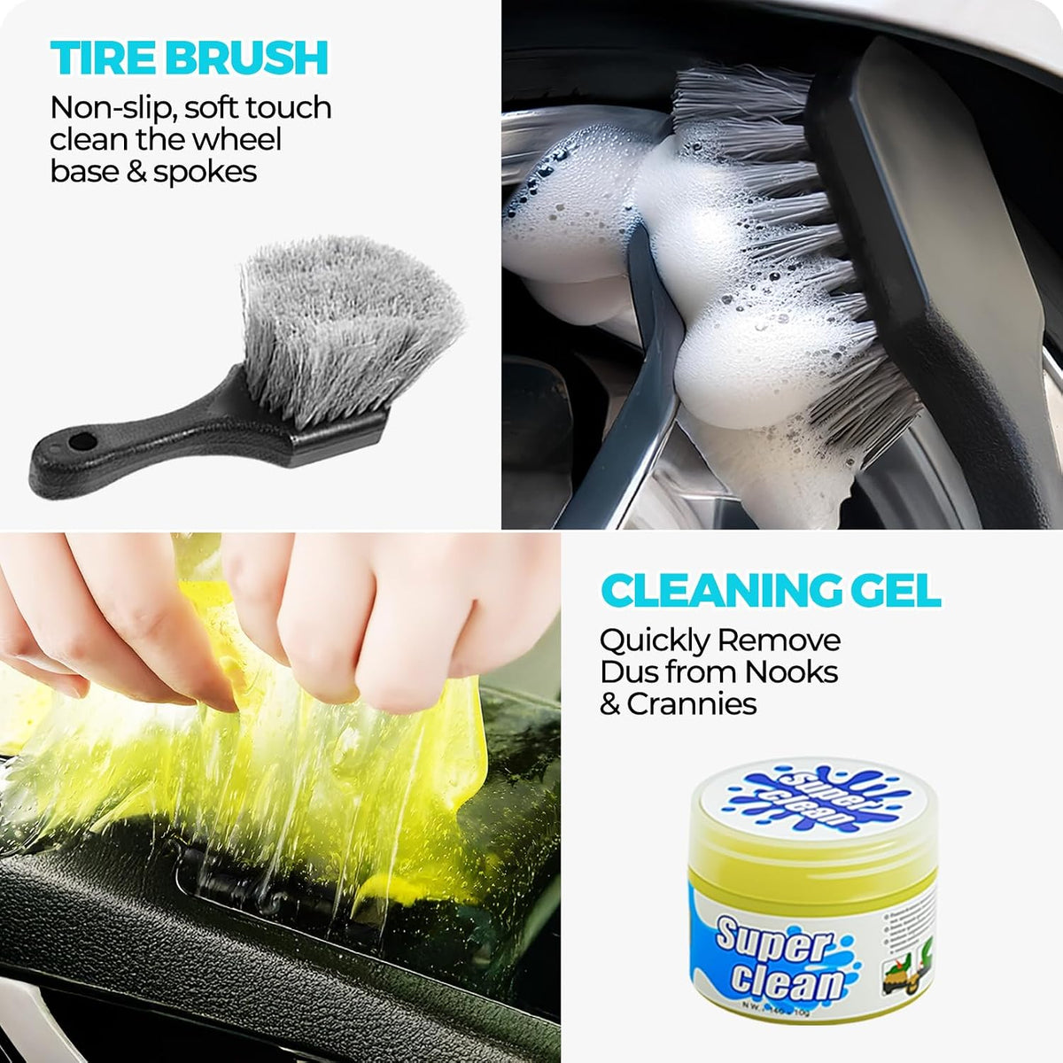ALFLOD 30Pcs Car Detailing Kit for Interior, Exterior and Wheel Cleaning
