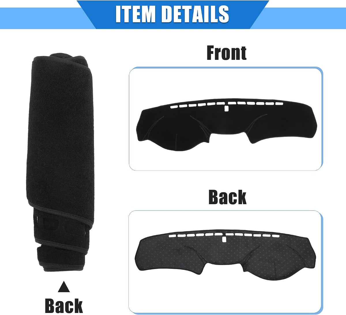Car Dashboard Cover Compatible for Honda Accord 2008-2013, Protective Polyester Black Center Console Interior Trim Dash Cover Mat Pad