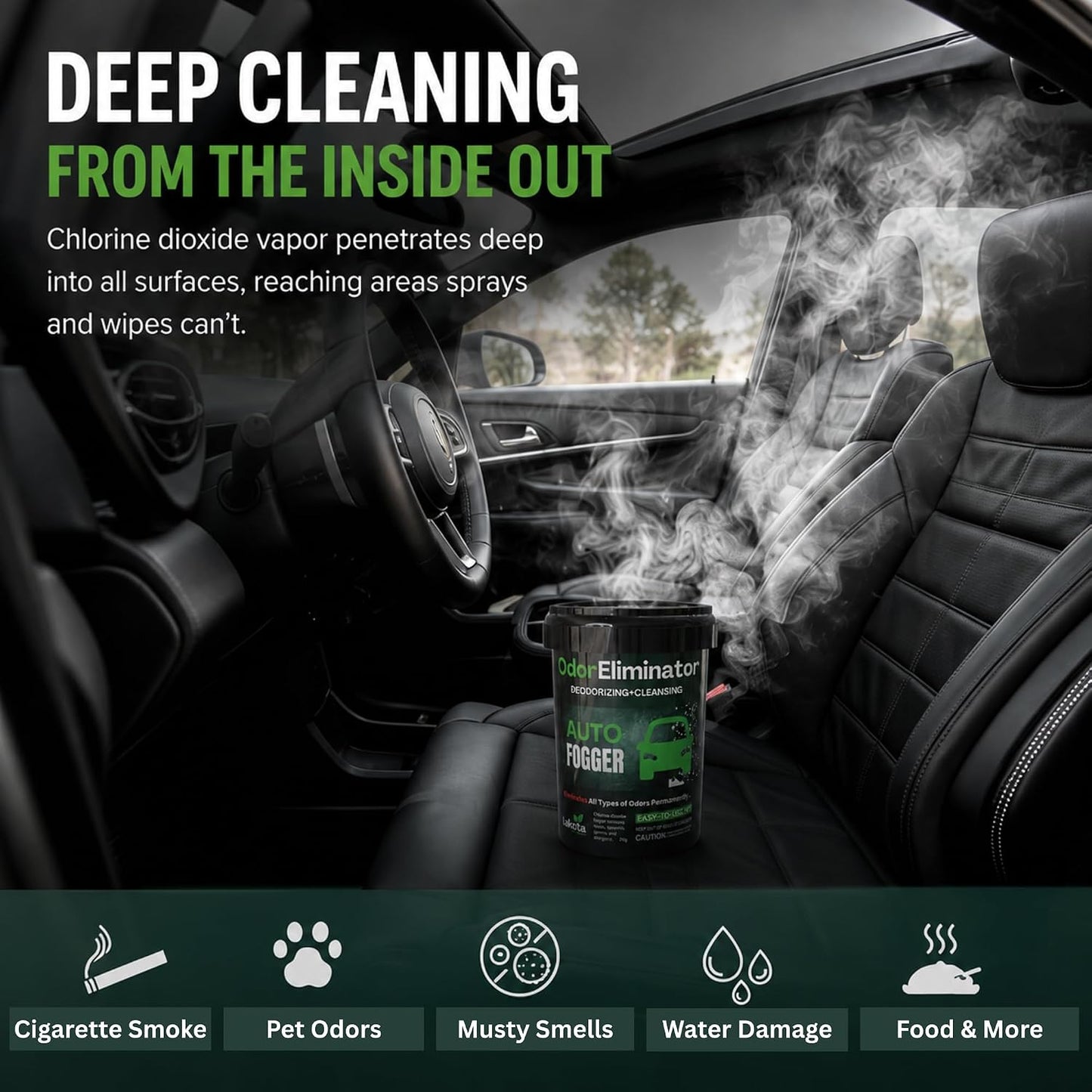 Chlorine Dioxide Fogger Deodorizing Kit, Car Bomb Odor Eliminator, Smoke Smell Remover For Car, Scent Bomb Air Freshener & Deodorizer. Easy to Use Kit Eliminates All Kinds of Odors!