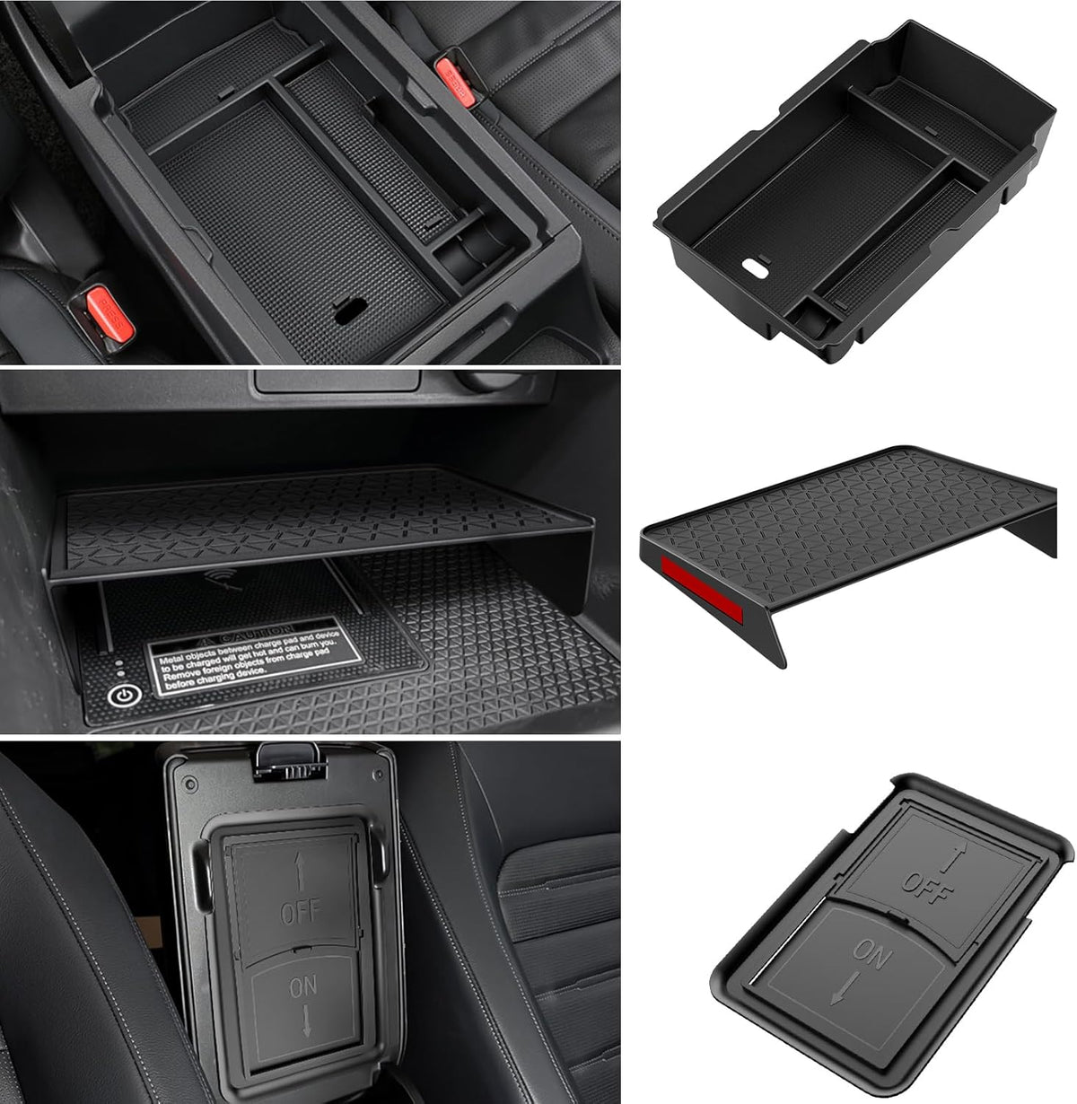 YPHUIKI 3PCS Center Console Organizer for Honda CR-V 2023-2026