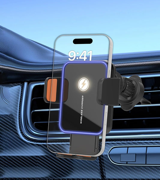 15W Auto-Clamping Wireless Car Charger Mount, Air Vent Cell Phone Holder