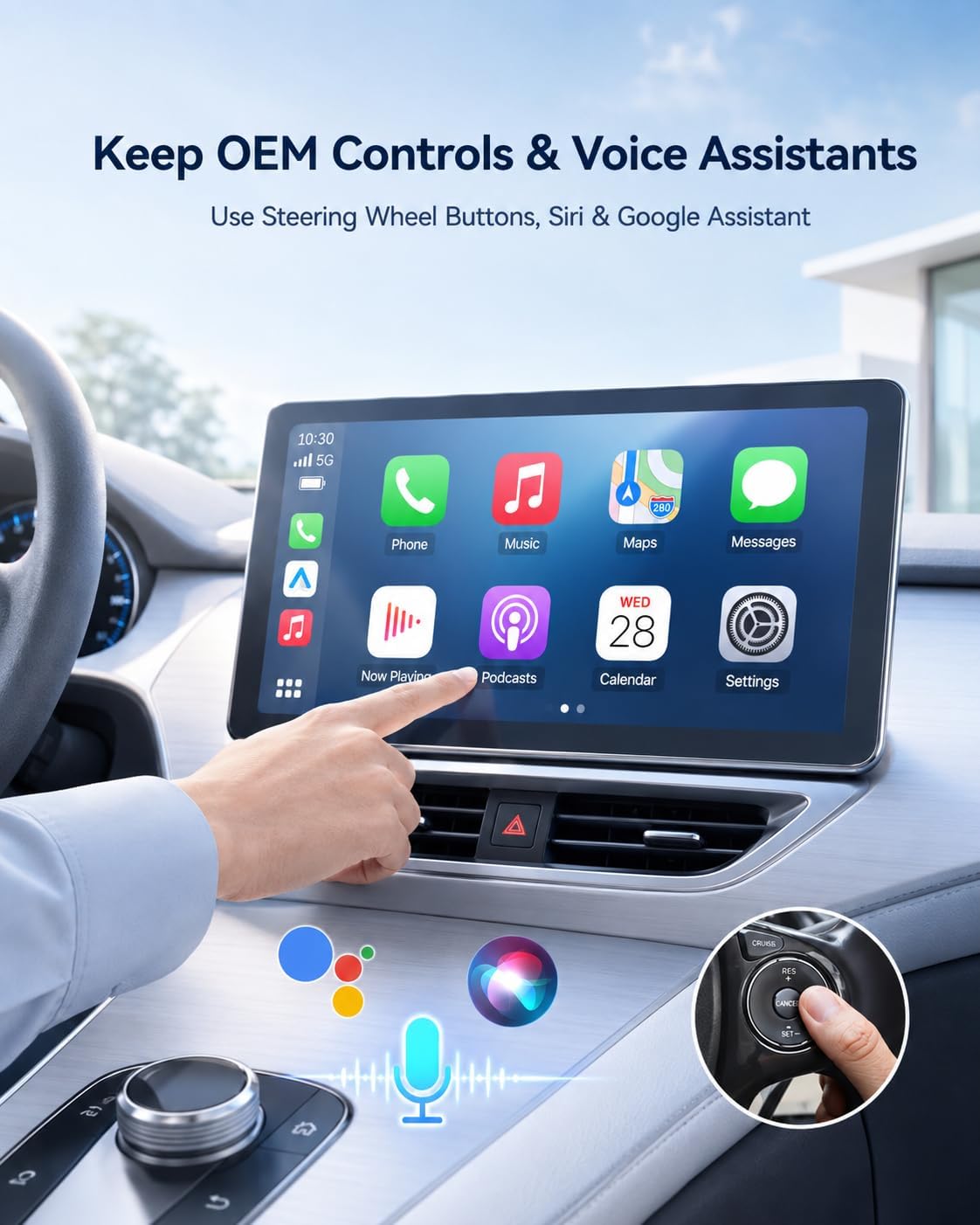 Wireless CarPlay Adapter USB C, Compact Android Auto Dongle