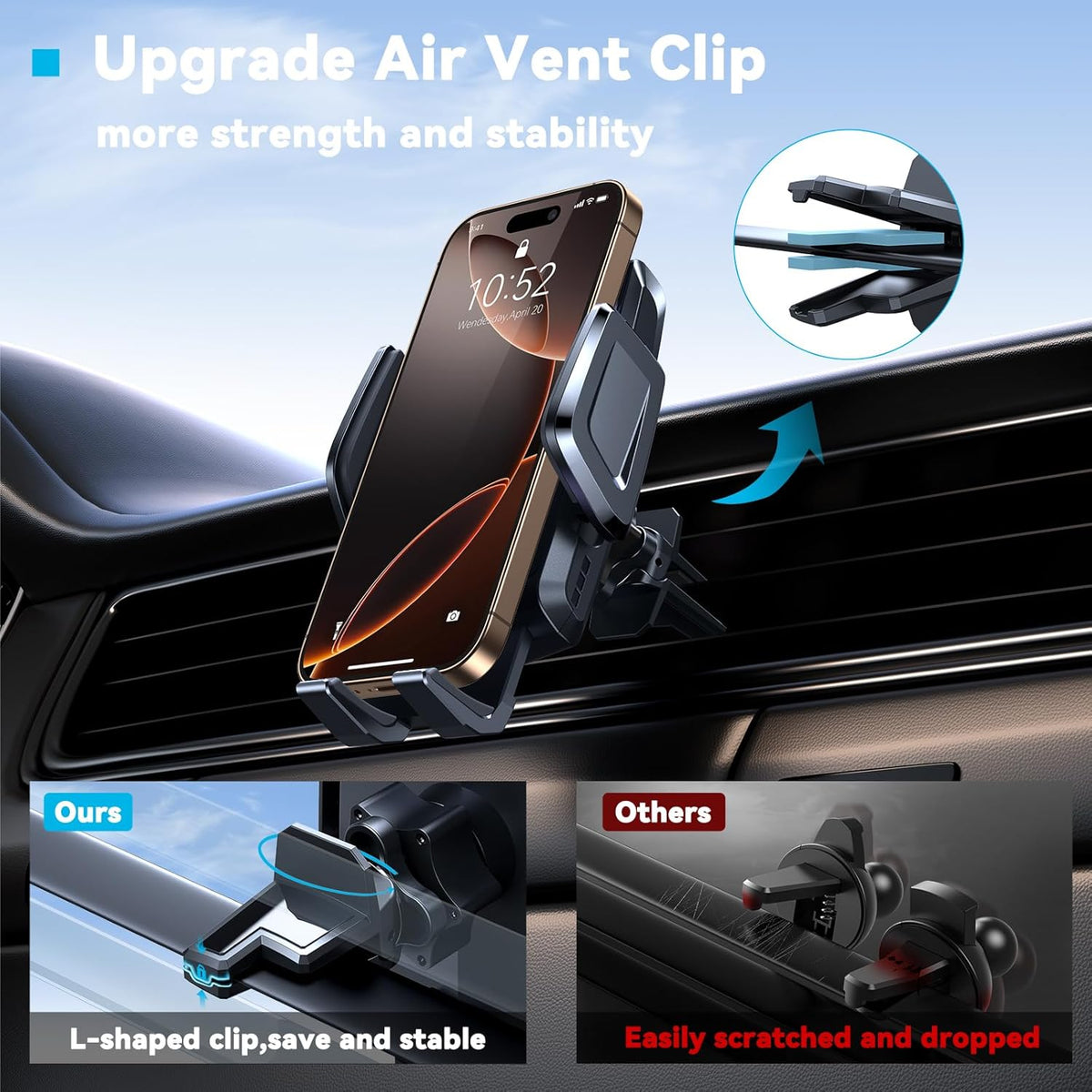 TECKNET Cup Holder Phone Mount,Dual-Mode Fixation System