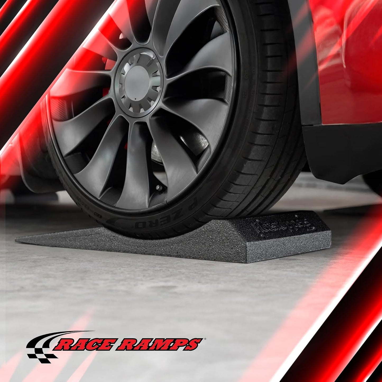 Race Ramps FlatStoppers Tire Saver Ramps, Non-Skid Car Wheel Storage Pads, High-Density Foam to Prevent Flat Spots, 10 Inch Wide, Set of 4