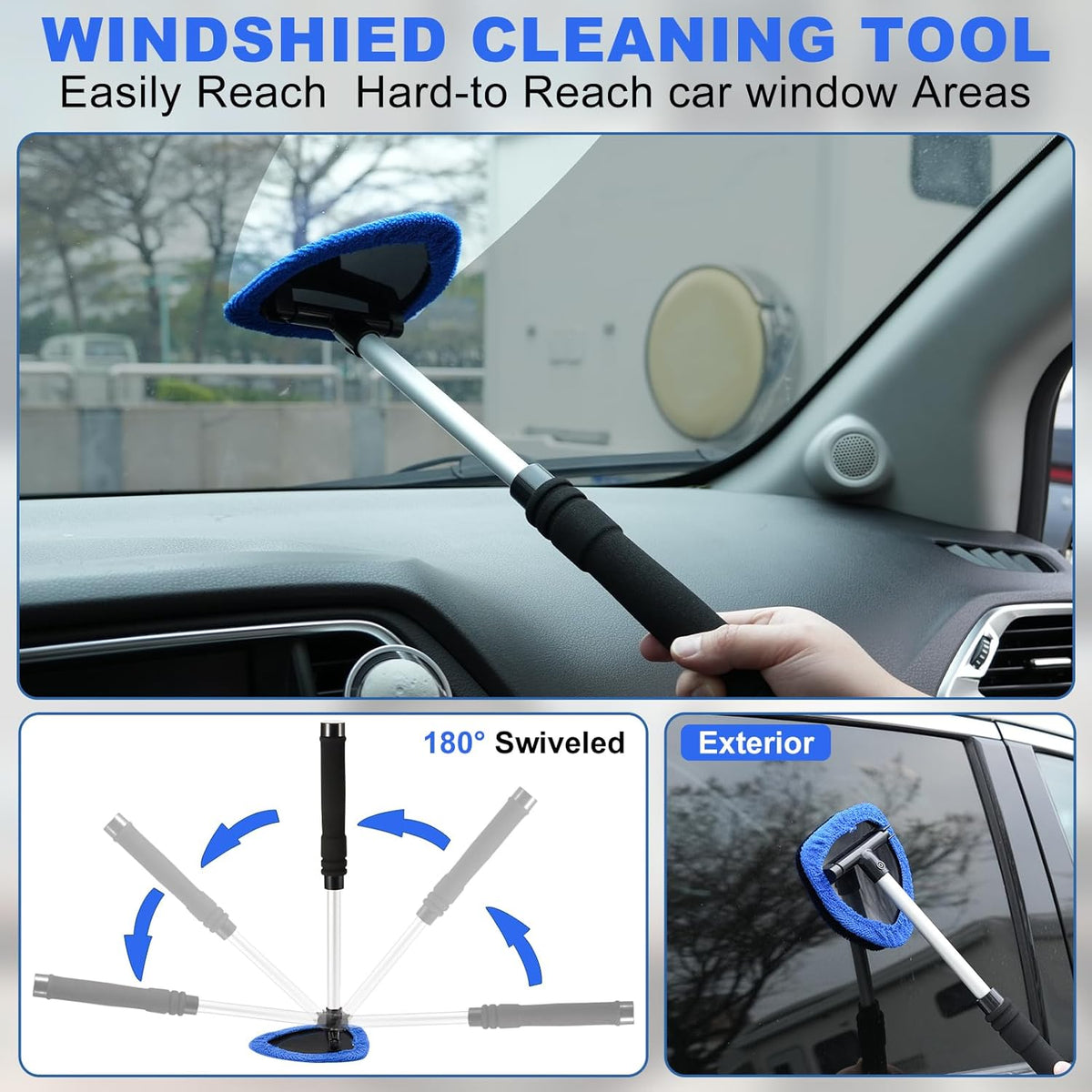 Windshield Cleaner Tool, 14Pcs Car Interior Cleaning Kit, Car Detailing Kit Interior Cleaner, Car Detailing Brushes, Car Cleaning Gel, Inside Cleaning Supplies Accessories for Women Men