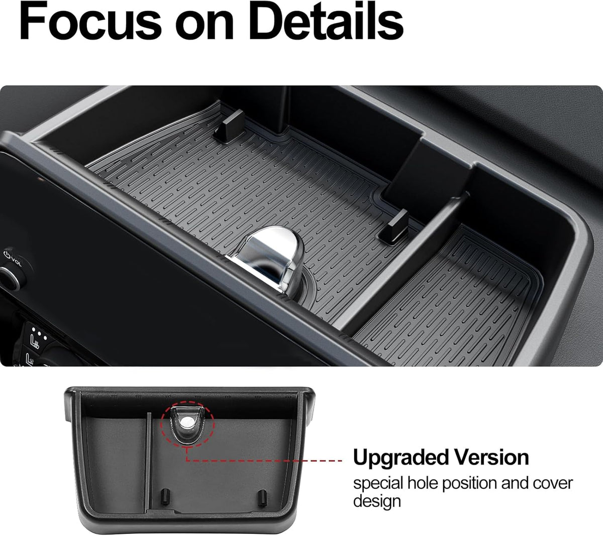 for 2026 2025 2024 Grand Highlander Accessories Center Console Behind Screen Dashboard Organizer Tray, Storage box with Anti-Slip Black Pad for Toyota Grand Highlander Accessories