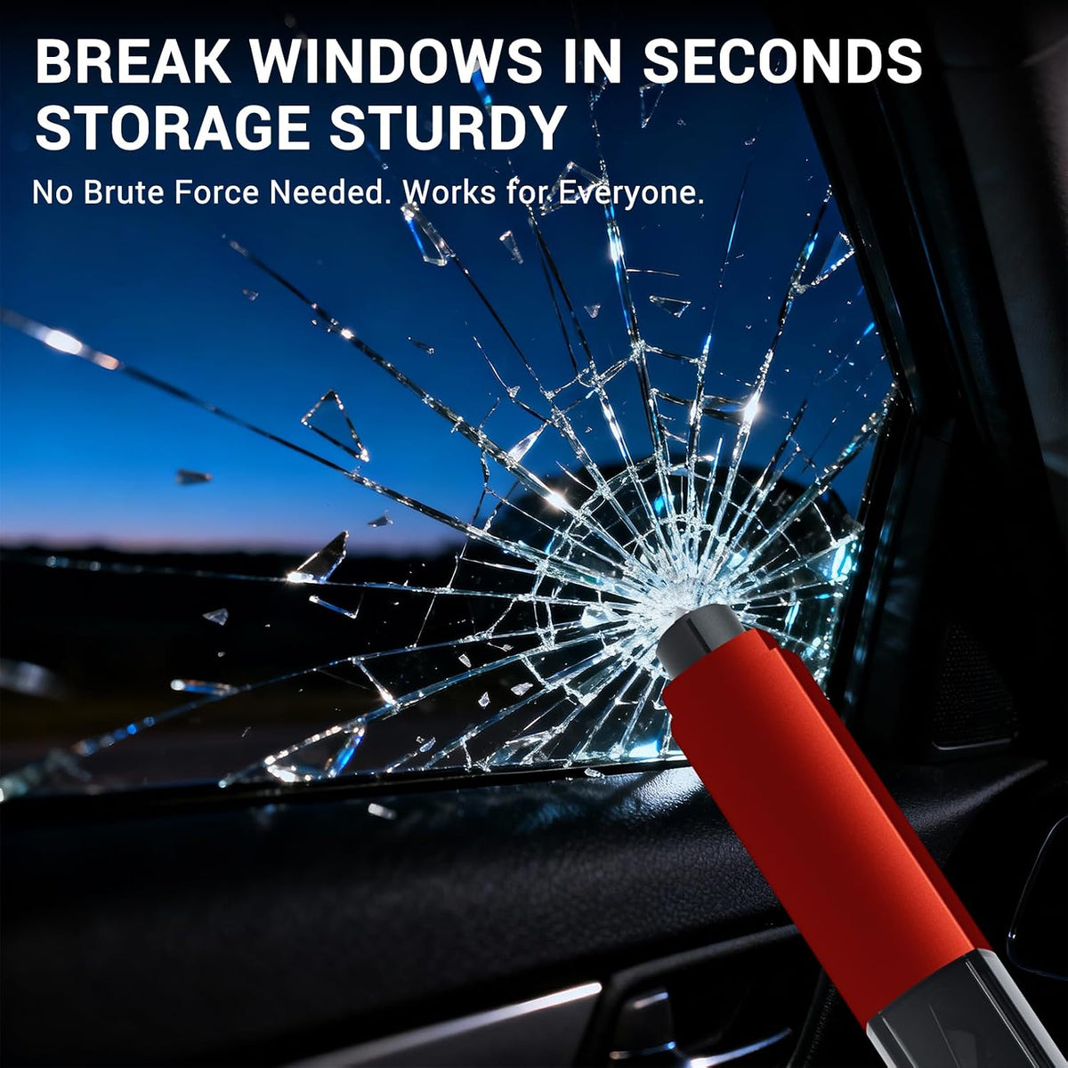 Window Breaker Seatbelt Cutter with Test Glass, Car Emergency Hammer Tool