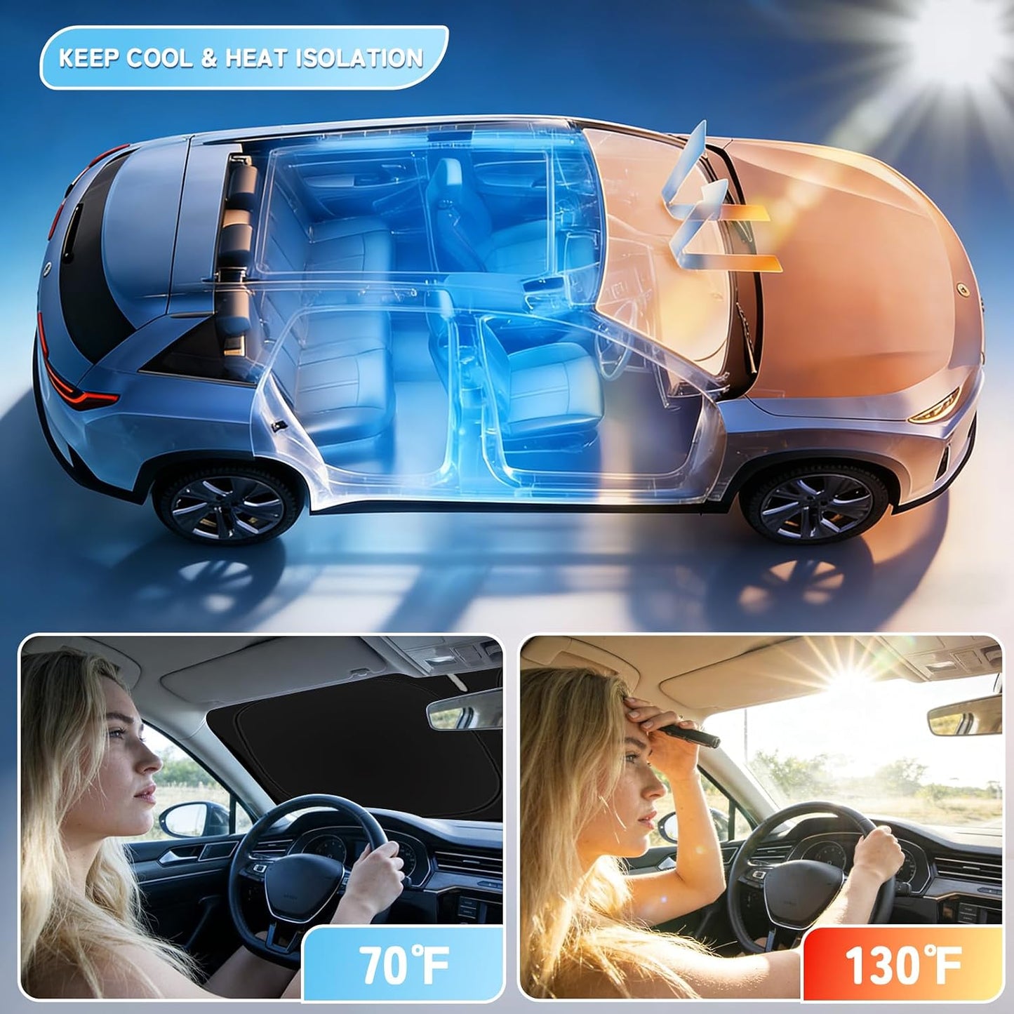 Custom Fit Windshield Sun Shade for Subaru Crosstrek 2018-2026, Blocks UV & Heat, Front Window Sunshade Accessories, Easy Fold & Store Keep Your Car Cooler