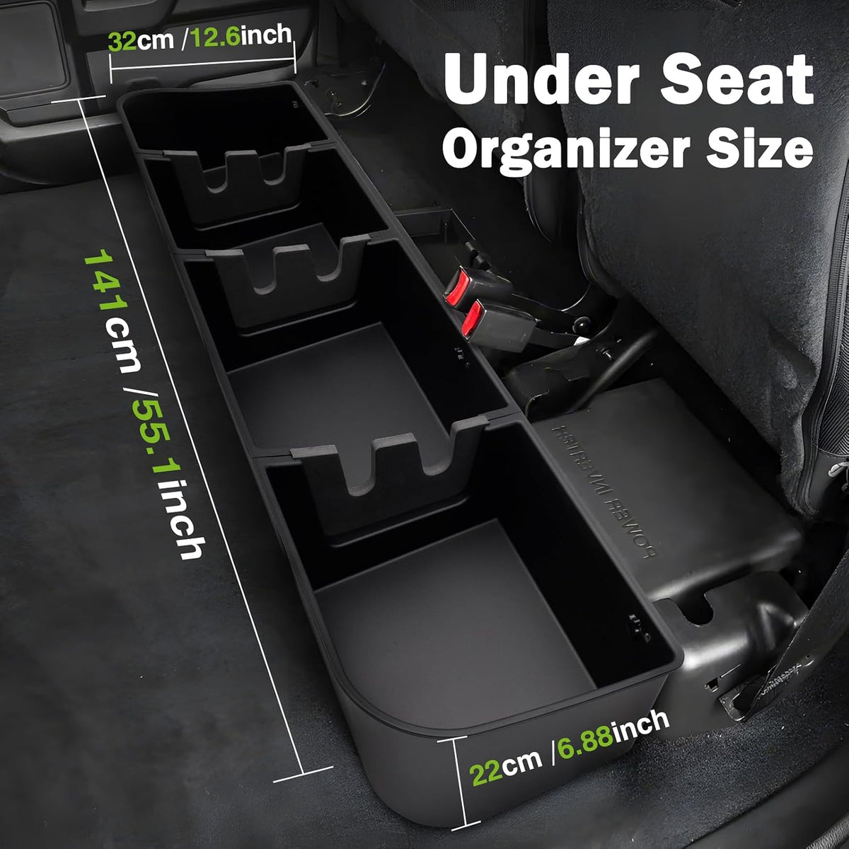 Mixsuper Liner Under Seat Storage for 2015-2026 Ford F150, 2017-2026 F250 F350 F450 F550 Super Duty, Rear Underseat Organizer for Ford F-150 Accessories Black