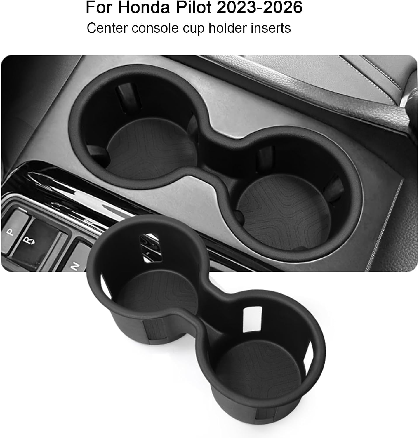 Center Console Cup Holder Inserts for Honda Pilot 2023-2026 Interior Accessories Front & Rear Car Drink Holder Organizer Protector(2PCS)