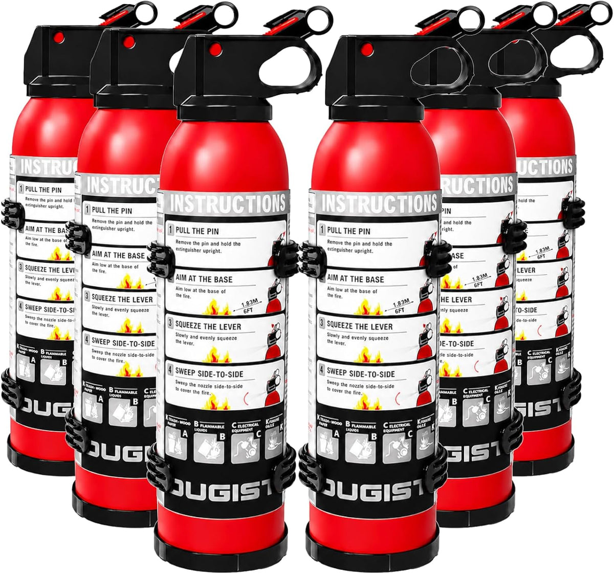 Small Fire Extinguisher for Home & Car – (6Pack, 1.32lb Each) Portable Dry Chemical Fire Extinguishing Spray | For Kitchen Grease, Electrical, Vehicle & Garage Fires, Easy to Use