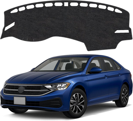 Dash Cover Mat Compatible with VW Volkswagen Jetta 2019-2023 Non-Slip Dashboard Cover Mat Sunshade UV Rays Protector Interior Accessories