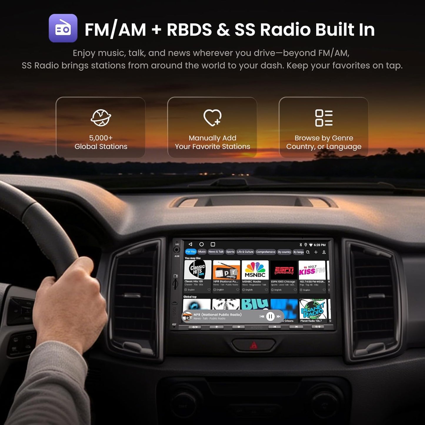 ATOTO A5L 7 inch Android Double DIN Car Stereo, Wireless CarPlay & Android Auto, Wi-Fi/USB/BT, QLED Touchscreen Car CarPlay, Backup Camera,MirrorLink, 24B-EQ DSP, SWC,FM/AM/SS Radio, AI&GPS Track
