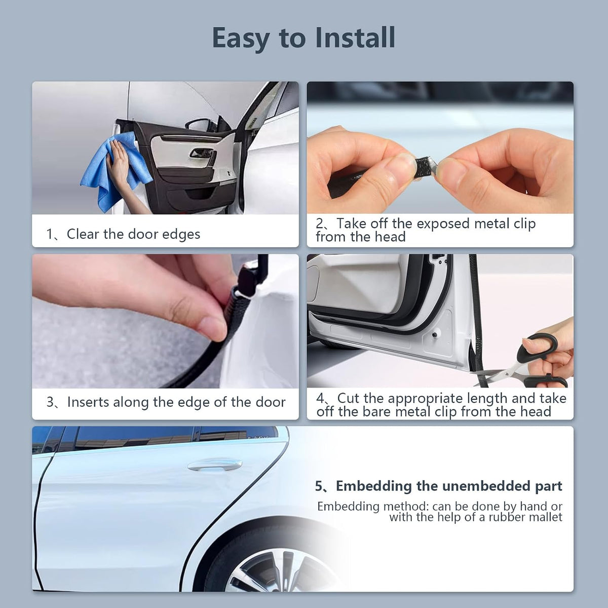 32.8Ft(10M) Auto Door Edge Guards,No Glue Car Door Edge Guards
