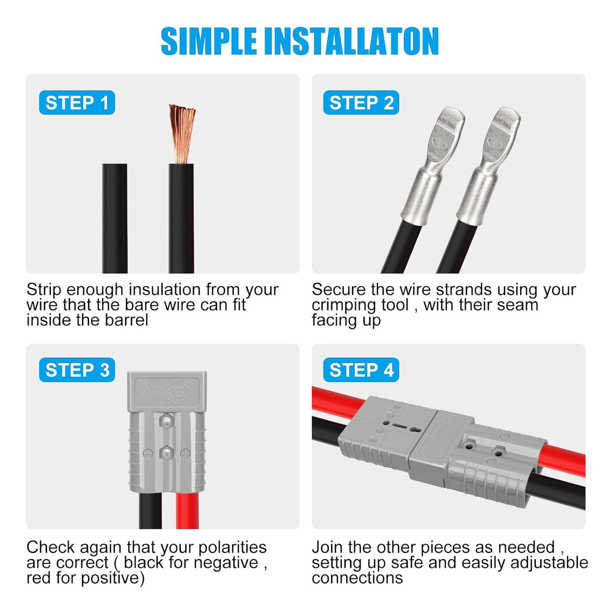 350 Amp 2/0-1/0AWG Battery Quick Connect/Disconnect Connector