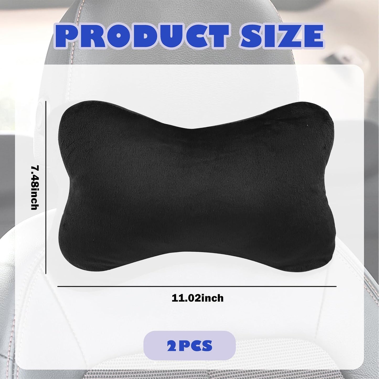 2PCS Car Headrest Pillow,Soft & Comfortable Car Neck Pillow for Driving Fatigue Relieve,All-Season Universal Cars Head Rest Pillows Automotive Interlor Accessorles for Cars,SUVs