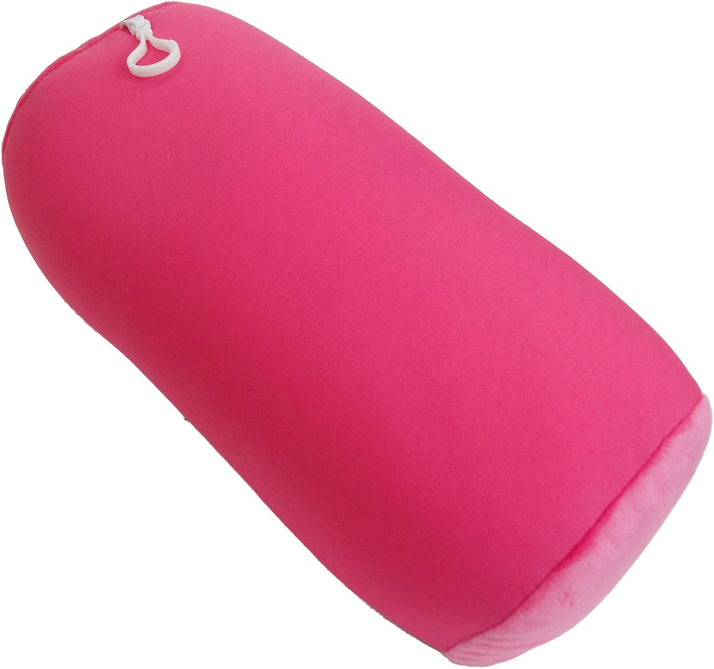 Wolf Essentials Microbead Bolster Tube Travel Pillow - Compact Neck Roll Pillow for Airplane, Car, or Home - Soft Lumbar Support Pillow - Pink