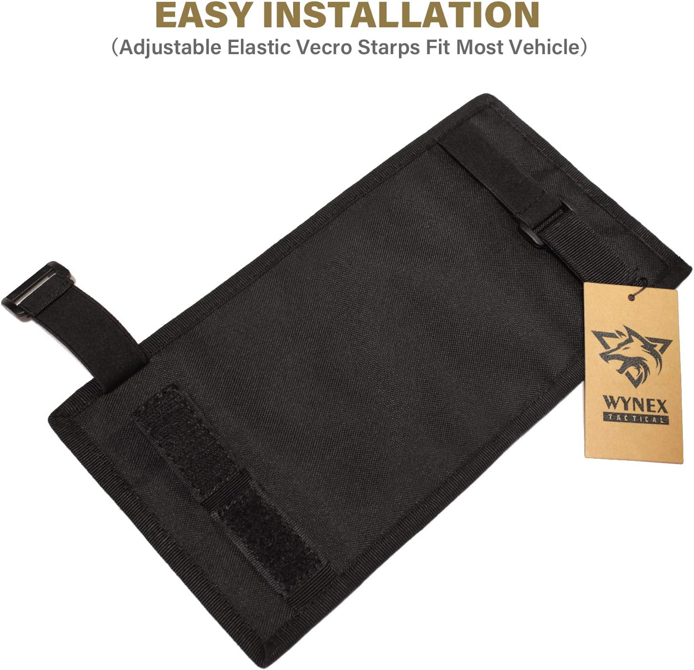 WYNEX Car Sun Visor Organizer with MOLLE Panel | Universal Car Storage Pouch, Compatible Sedan, Suvs, and Vans | for Small Tools, Glasses & Documents