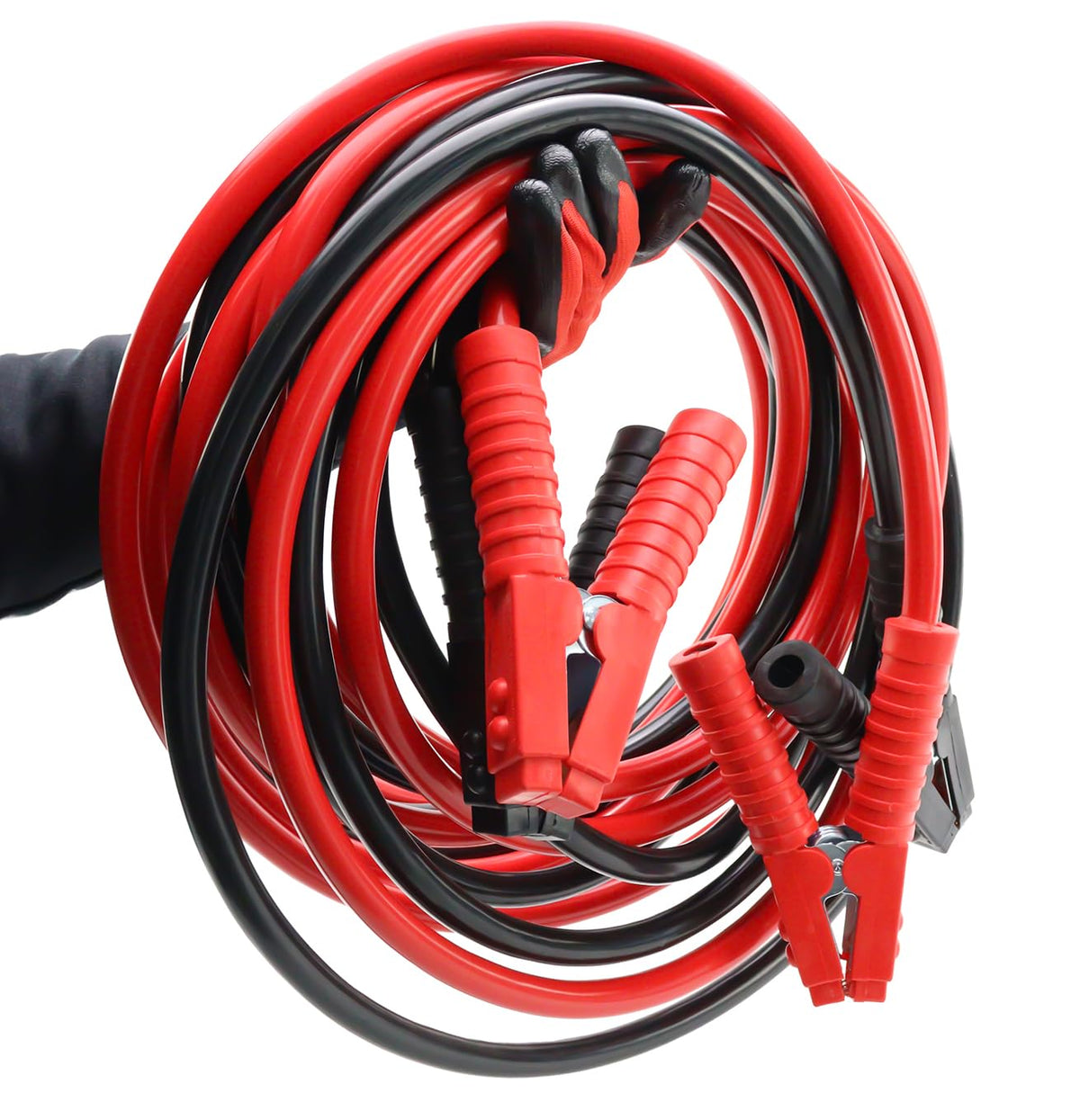 2/0 Gauge Jumper Cables, 20FT 5000A Heavy Duty Jumper Cable for Car Van Truck, Automotive Booster Cables for Jump Starting Dead & Weak Batteries，Transfers Higher Voltage Than 0, 2~12 Gauge