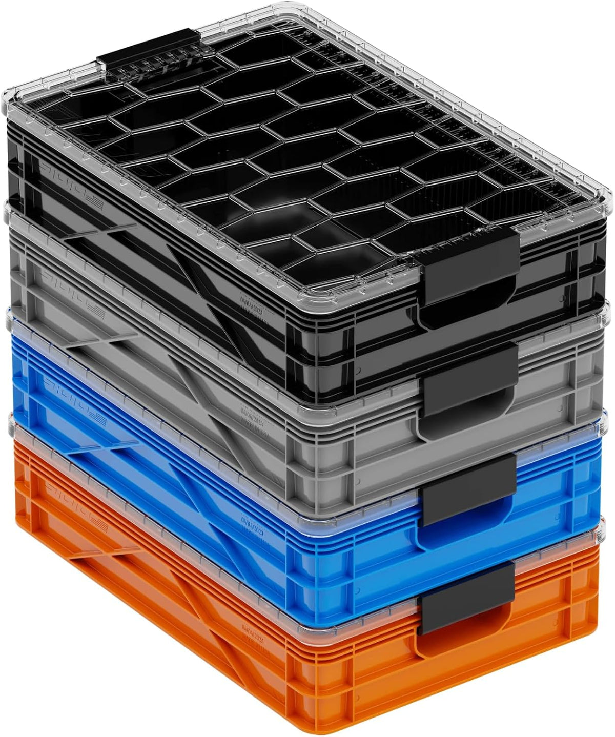 SIDIO Quarter Crate 4-Pack Stackable Storage Bins, Optic Green