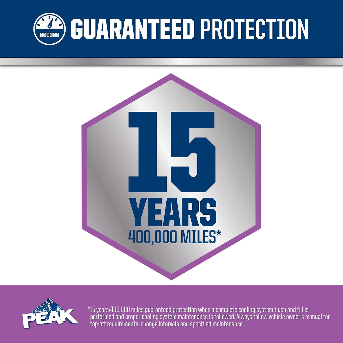 PEAK OET Extended Life Violet Concentrate Antifreeze/Coolant for European Vehicles, 1 Gal.