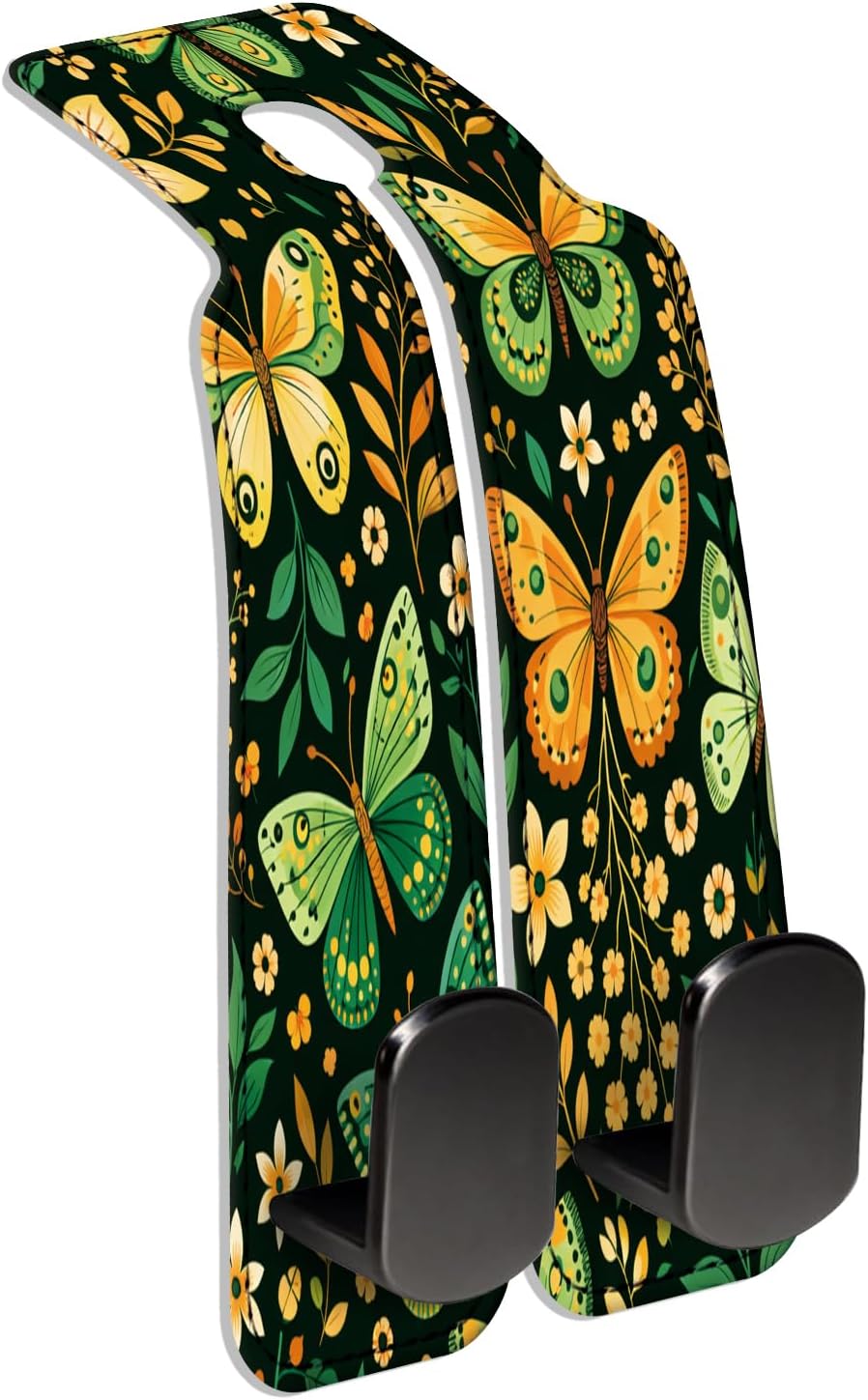 Car Seat Back Storage Hook, Funny Car Purse Hook, Cute Vehicle Storage Organizer for Purses Handbags Green Yellow Butterfly