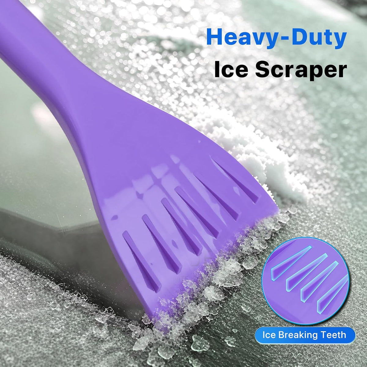 48 in Extendable Snow Brush and Ice Scraper for Car Windshield, Purple