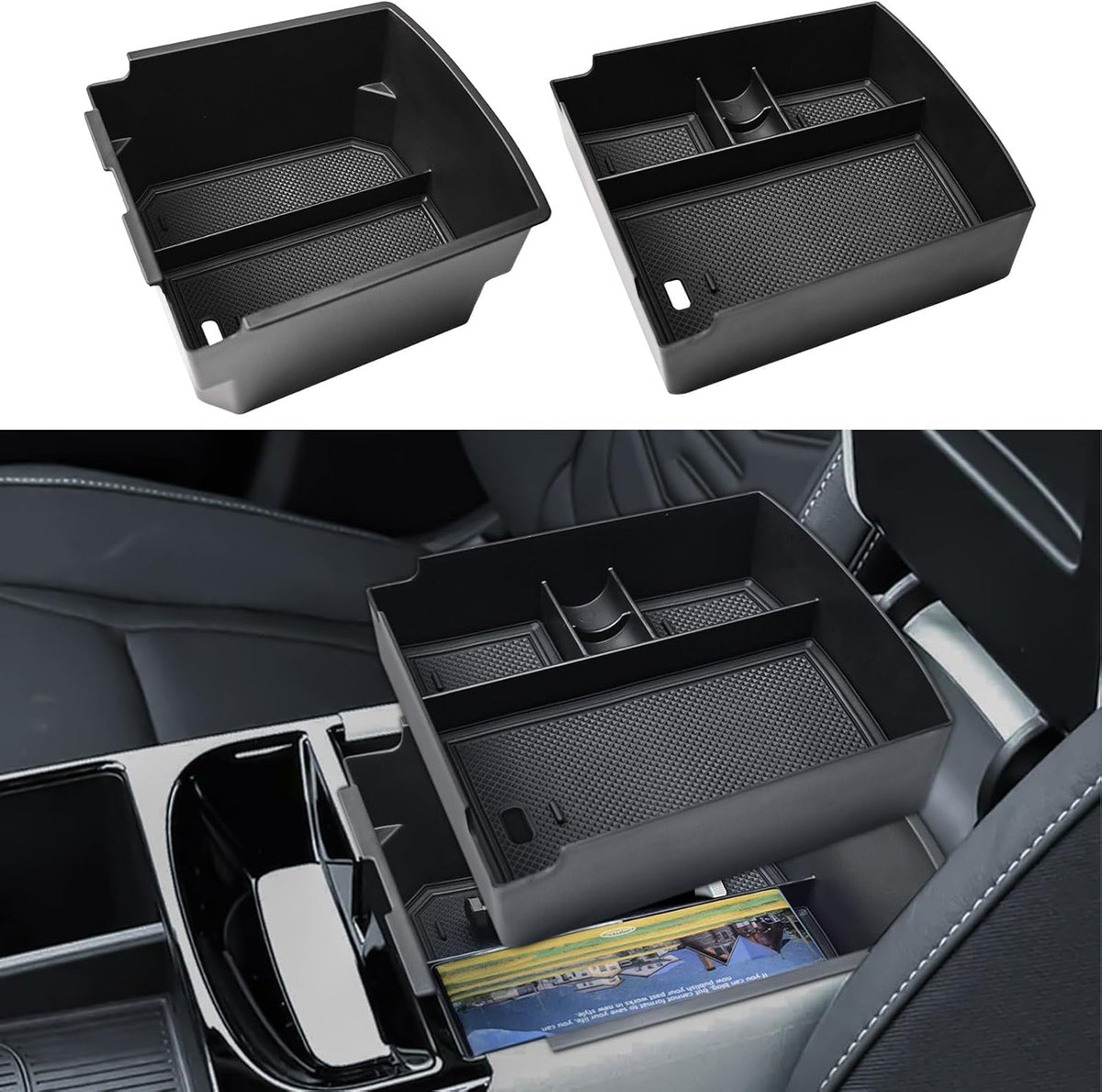 EDBETOS Double-Layer Center Console Organizer for 2025 2026 Hyundai Tucson