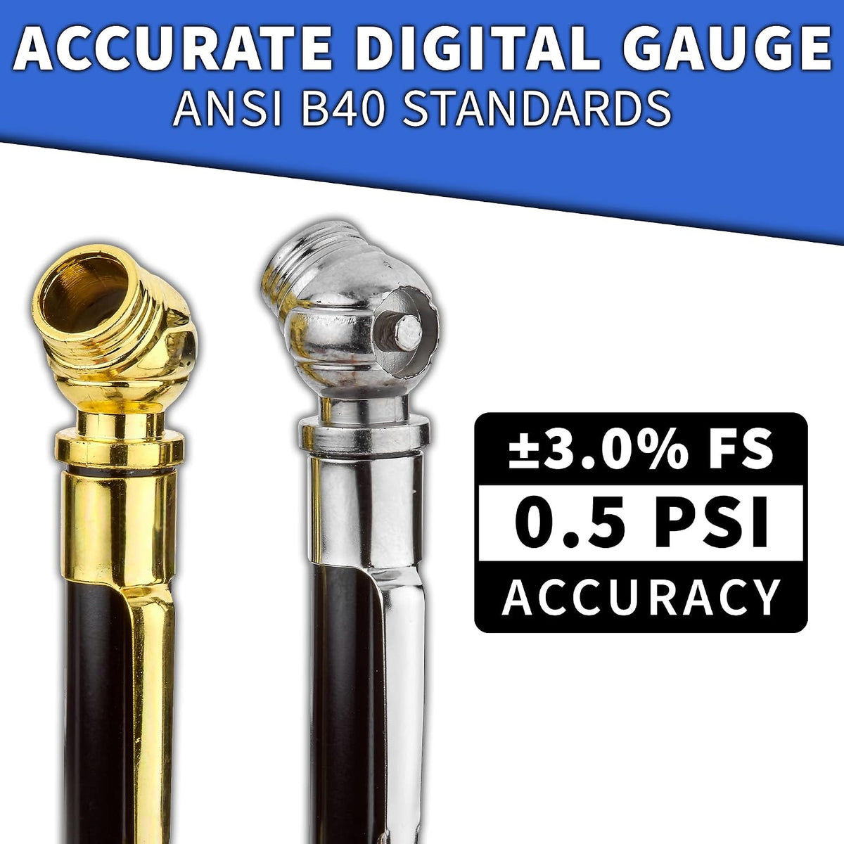 Pencil Tire Pressure Gauge 0-50 PSI, Bulk Hard Polymer, 12 Pack