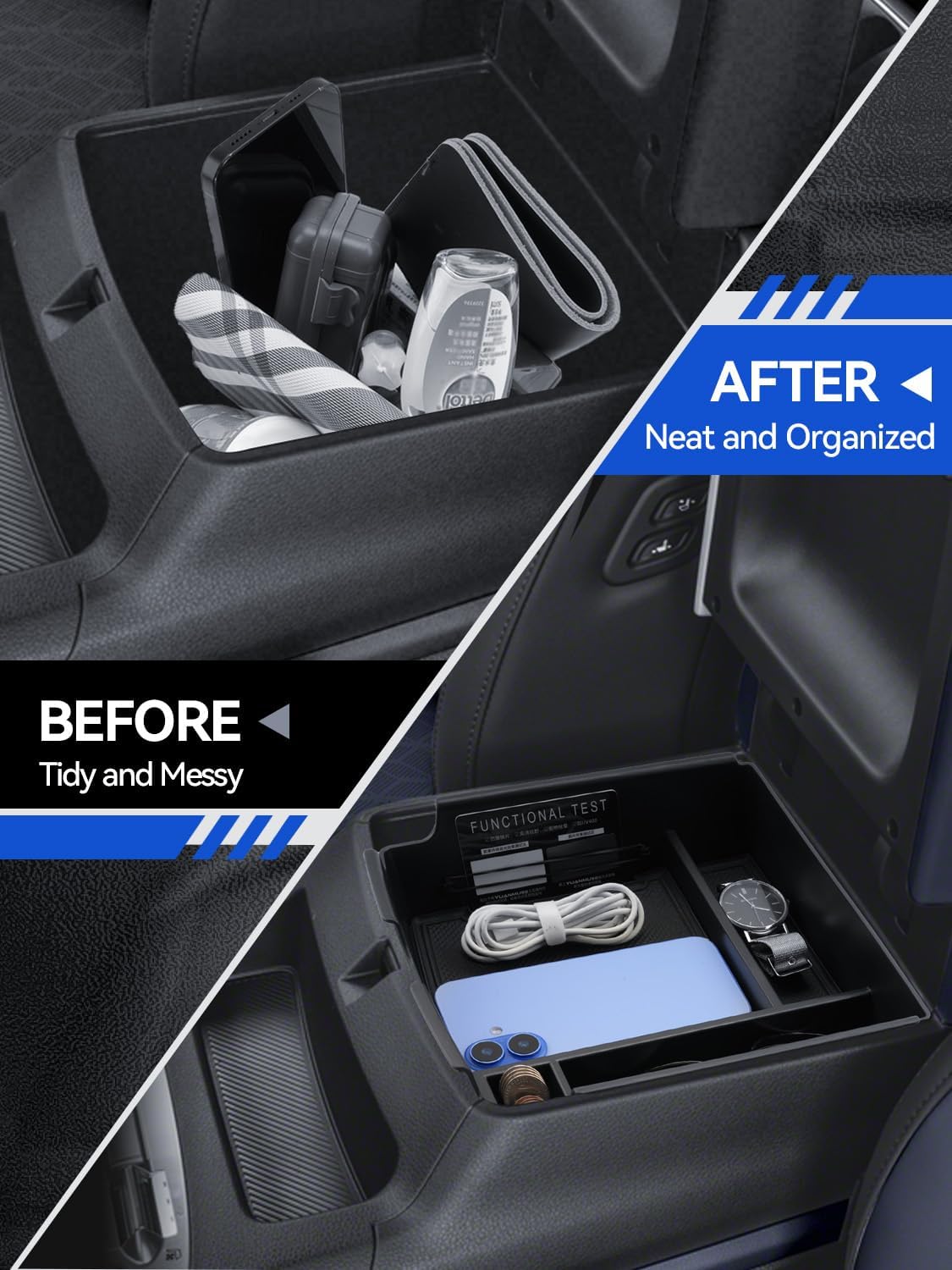 for Carnival Center Console Organizer 2025 2026 Kia Carnival (LX/LXS/EX/SX/SX Prestige) Accessories Armrest Tray Middle Storage Box Insert Container Durable ABS Plastic