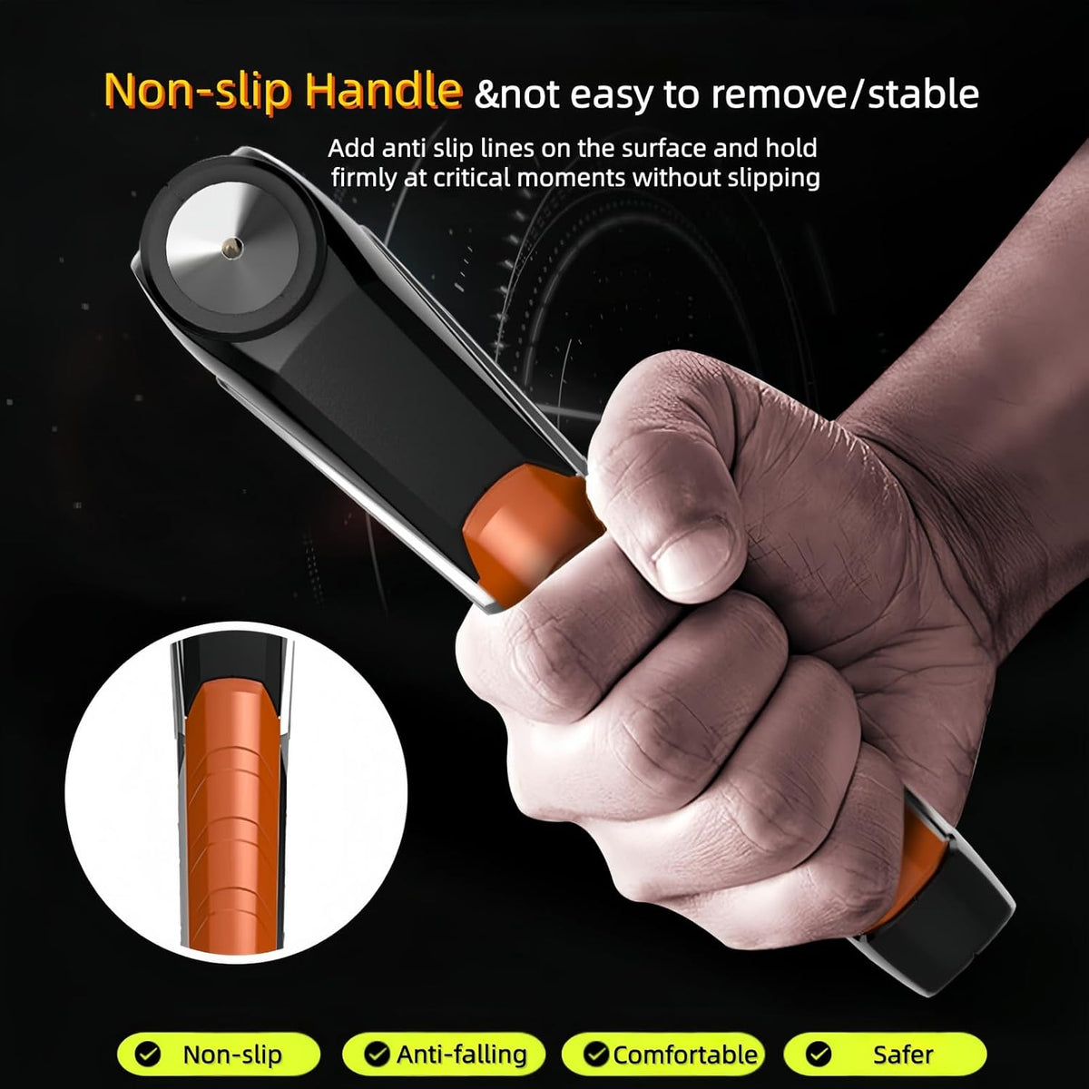 Emergency Safety Hammer Seatbelt Cutter Escape Tool,2 in 1 Window Glass Breaker and Seat Belt Cutter Safehammer for Car (1, Orange+Black)