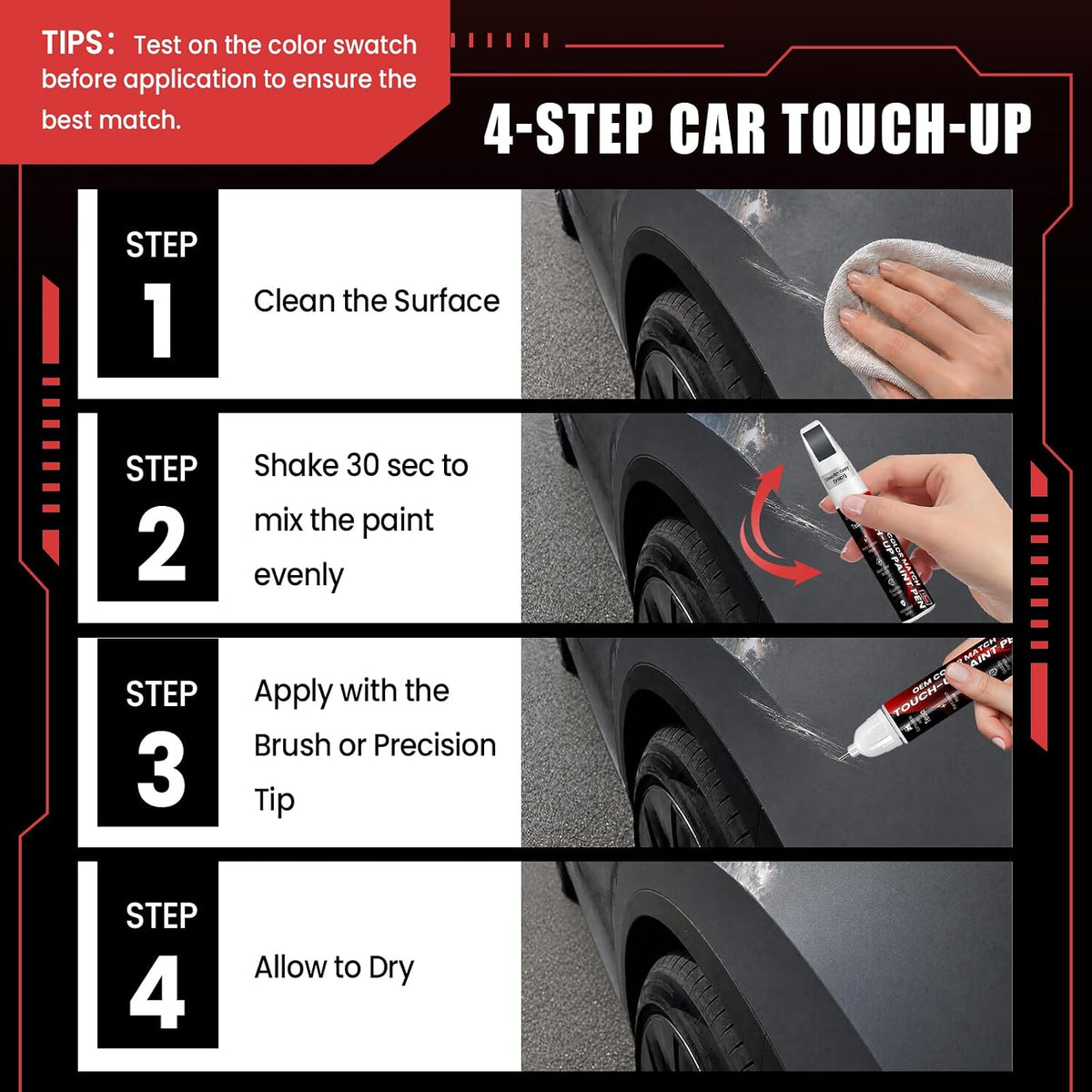 Stealth Grey (PN01) Touch Up Paint Compatible with Model Y/3/YL/X/S