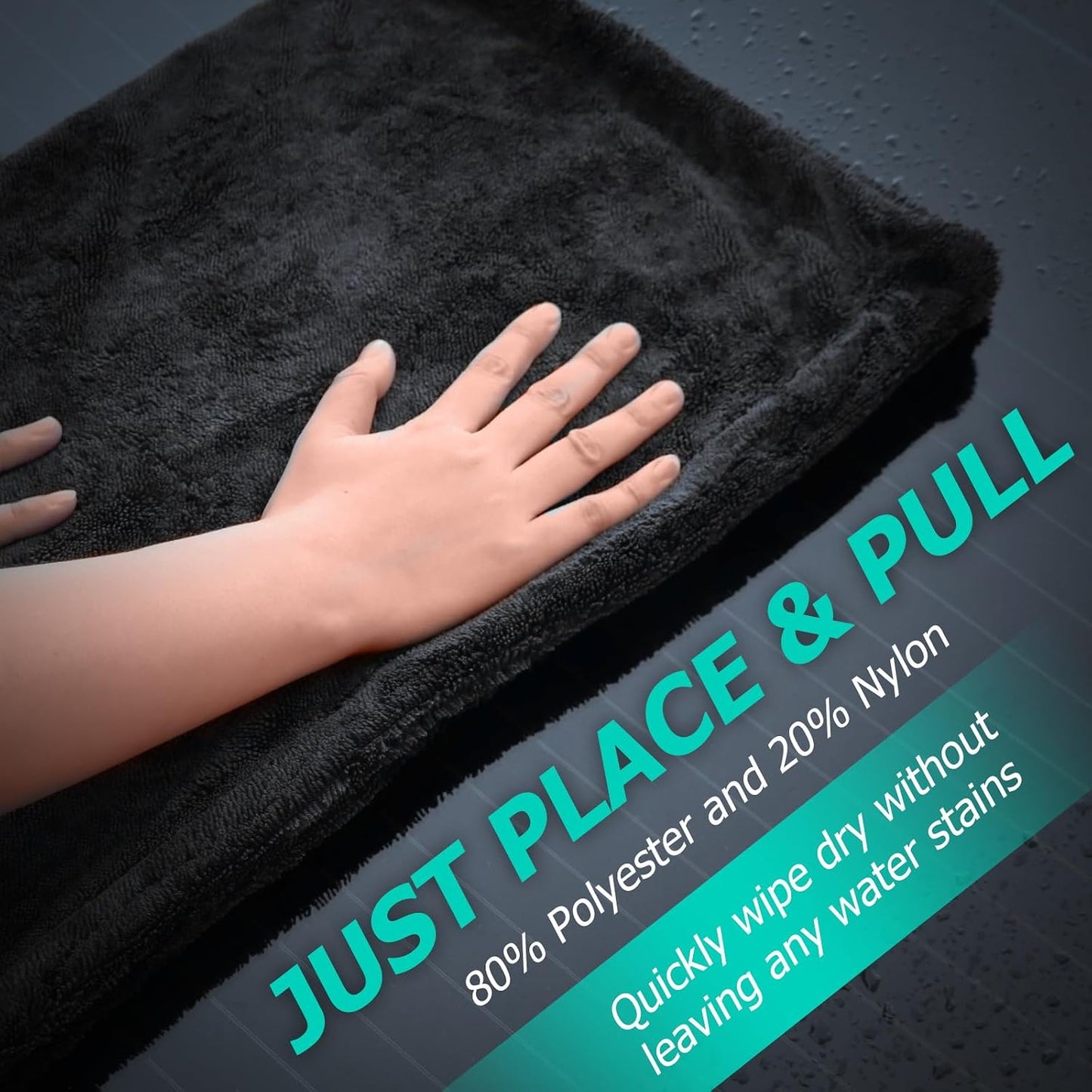 Microfiber Towels For Cars 2-Pack Car Drying Towel 1300 Gsm Ultra-Large Soft Microfiber 35" x 27.5" &amp; 19.7" x 11.8" Towels Are Great For Car And Home Cleanups No Streaks, Scratches Or Water Spots