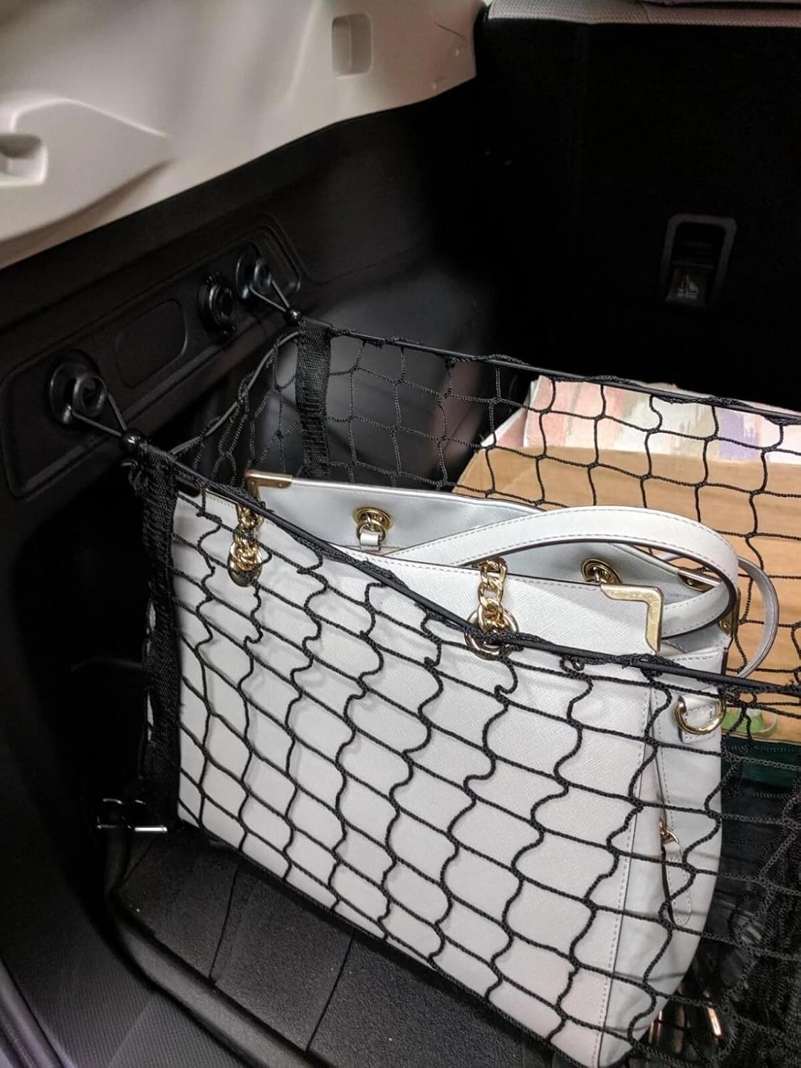 Trunk Organizer Cargo Net for Subaru Forester 1998–2026 – 3 Pockets Envelope Style Cargo Net for SUV Truck – Premium Mesh Elastic Car Trunk Organizer – Compatible with Forester