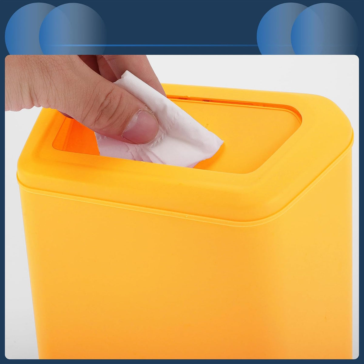 Car Trash Can Car Door 6.3" Length 2.8" Width 5.5" Height Auto Trash Bin Plastic Yellow Hanging
