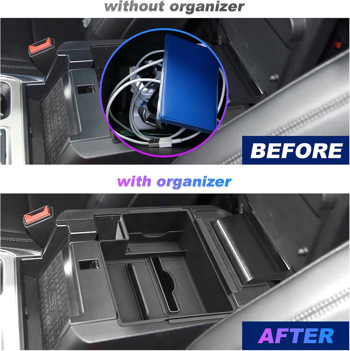 SXCY 2PCS for 2025 2026 2027 Ford Explorer Center Console Organizer
