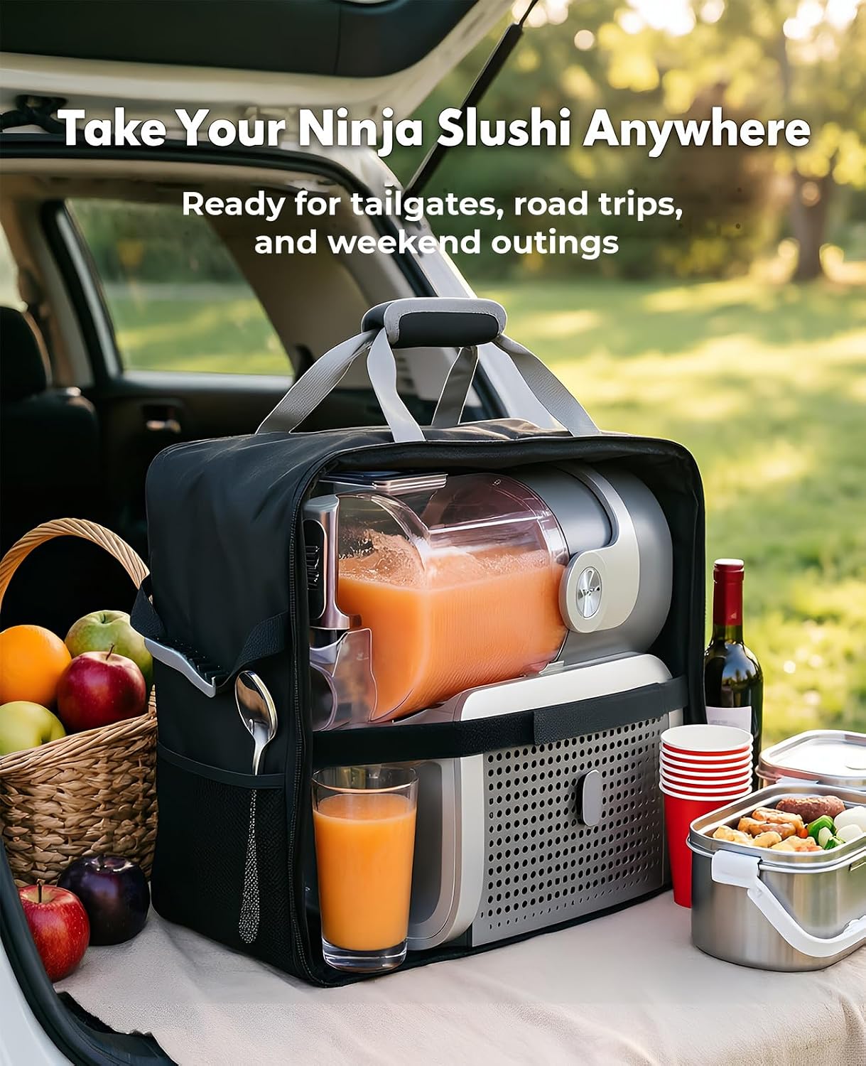 Carrying Bag for Ninja SLUSHi FS605 Max, Travel Tote Bag and Carry Case for Ninja Slushi Machine, for Storage, Road Travel, Picnics and Party