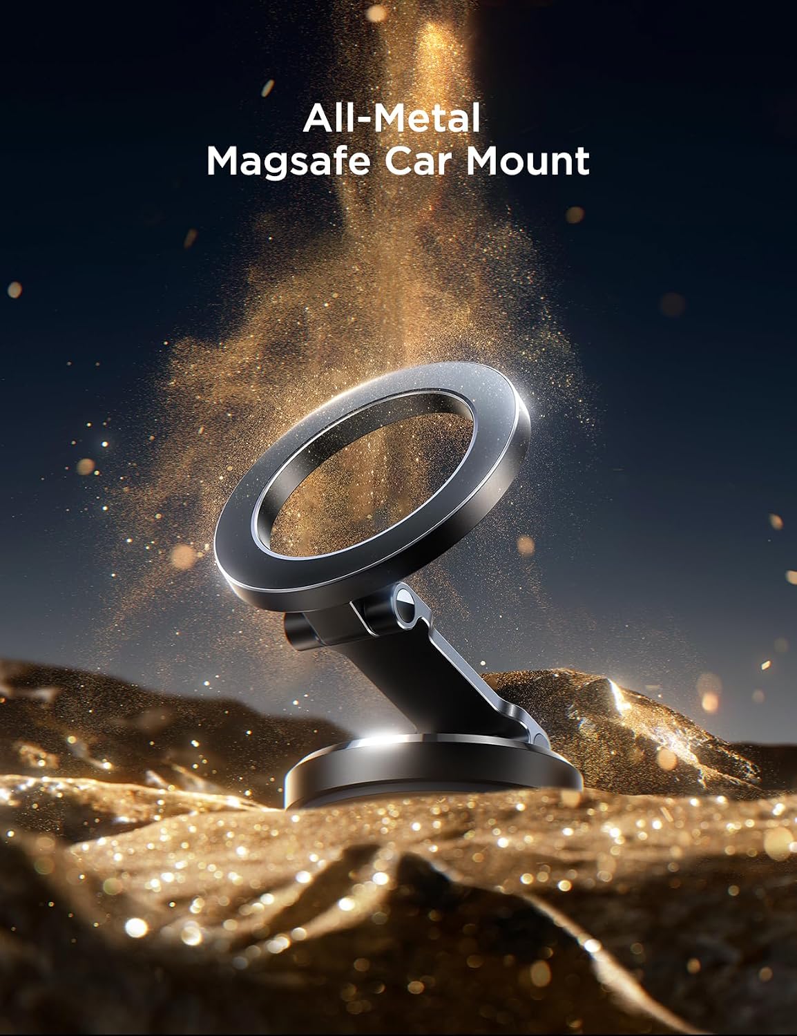 All-Metal MagSafe Car Mount, 360° Rotation Base Magnetic Phone Holder