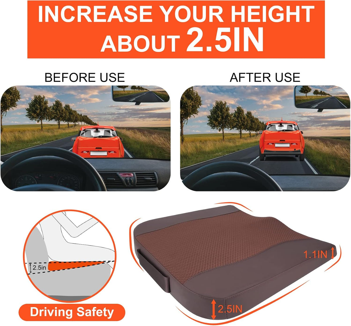 Lofty Aim Car Seat Cushion, Memory Foam Car Seat Cushions for Long Driving