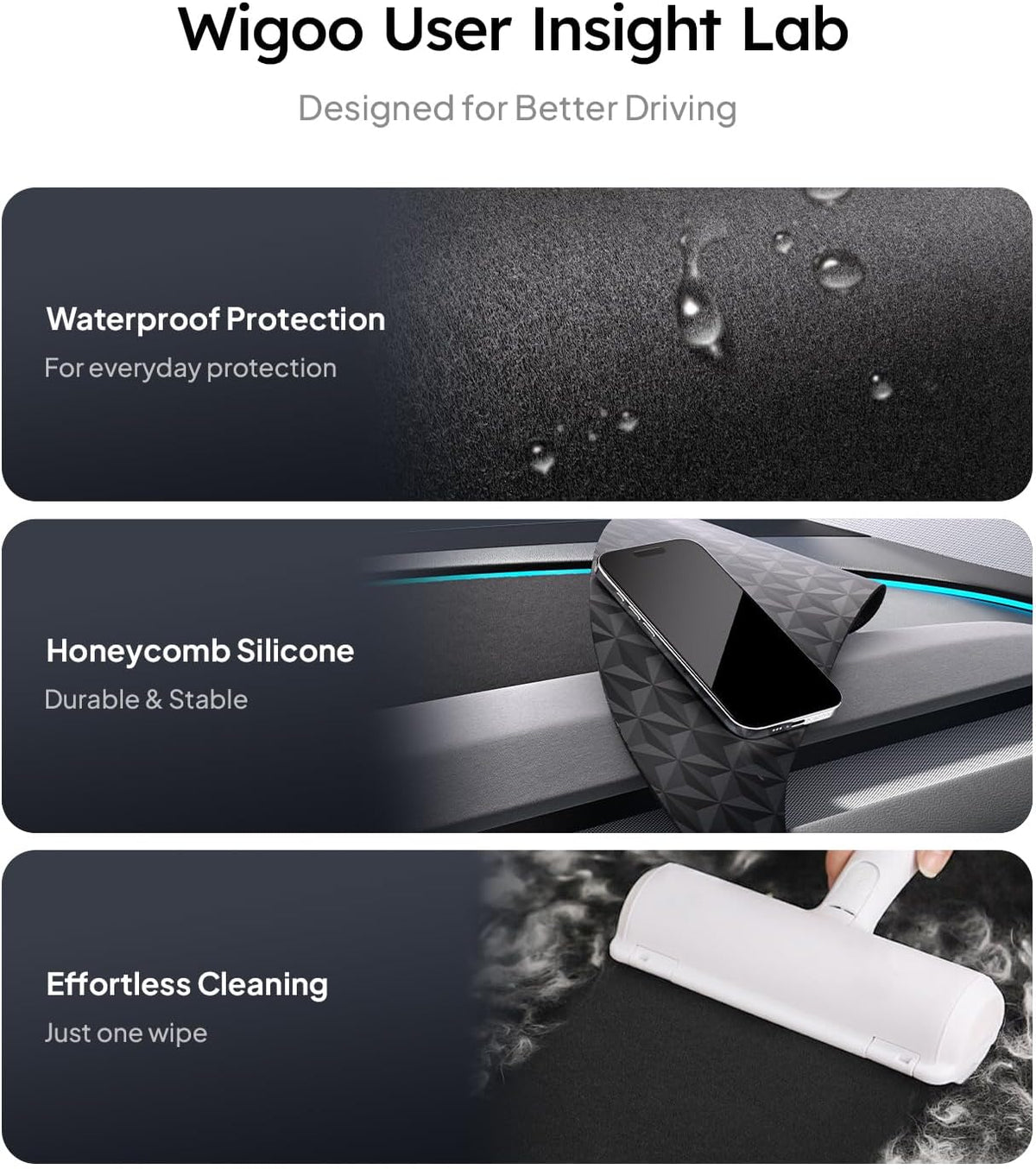 Wigoo Dashboard Cover for Tesla Model Y Juniper & Model Y L, Anti-Glare