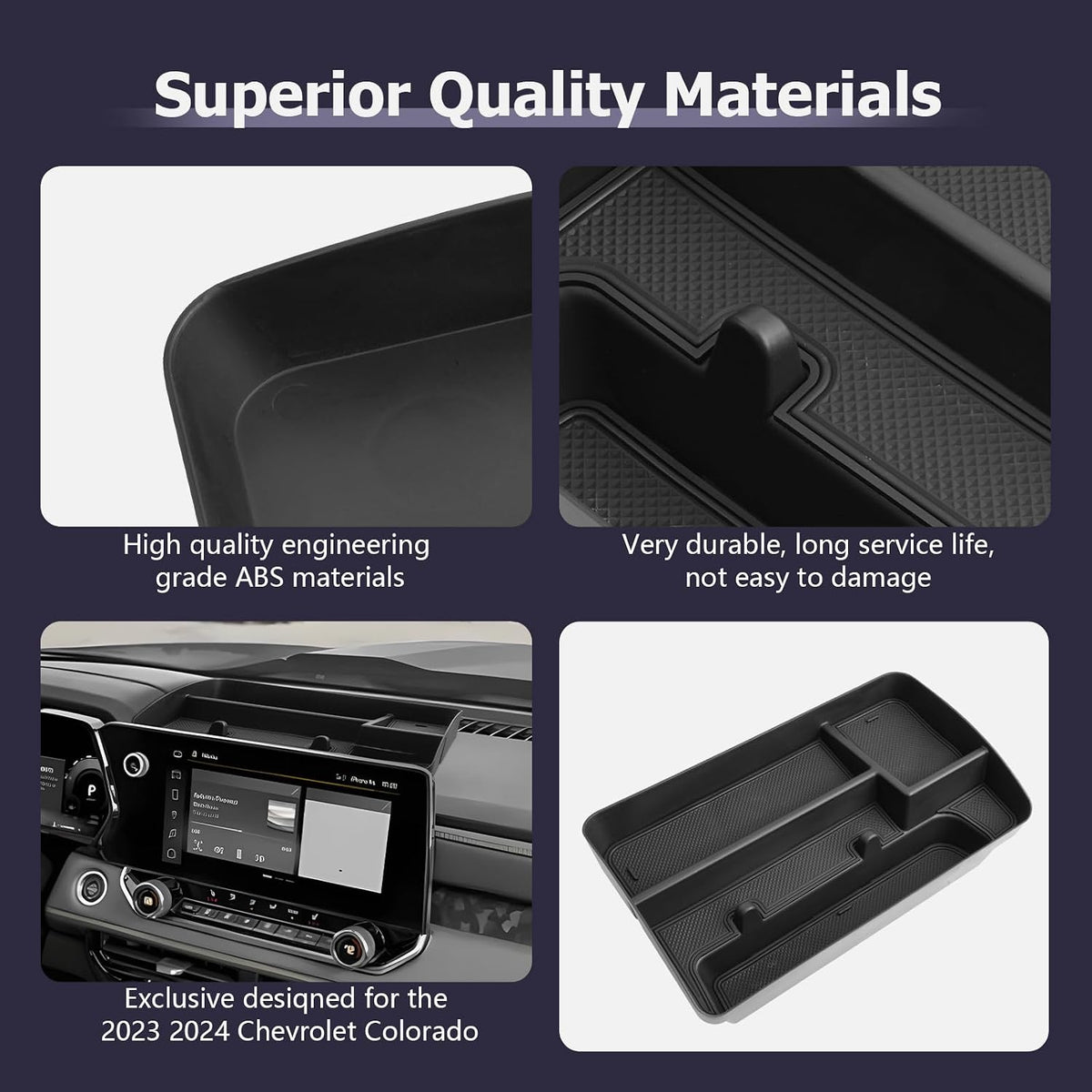 LUWU Dashboard Tray for 2023 2024 2025 2026 Chevy Colorado & GMC Canyon Armrest Storage Box Armrest Organizer Console Organizer Tray 2025 2026 Colorado GMC Canyon Accessories (NOT for Canyon AT4X)