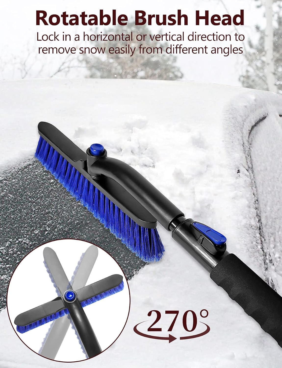 44'' Snow Brush Ice Scraper for Car Windshield Window