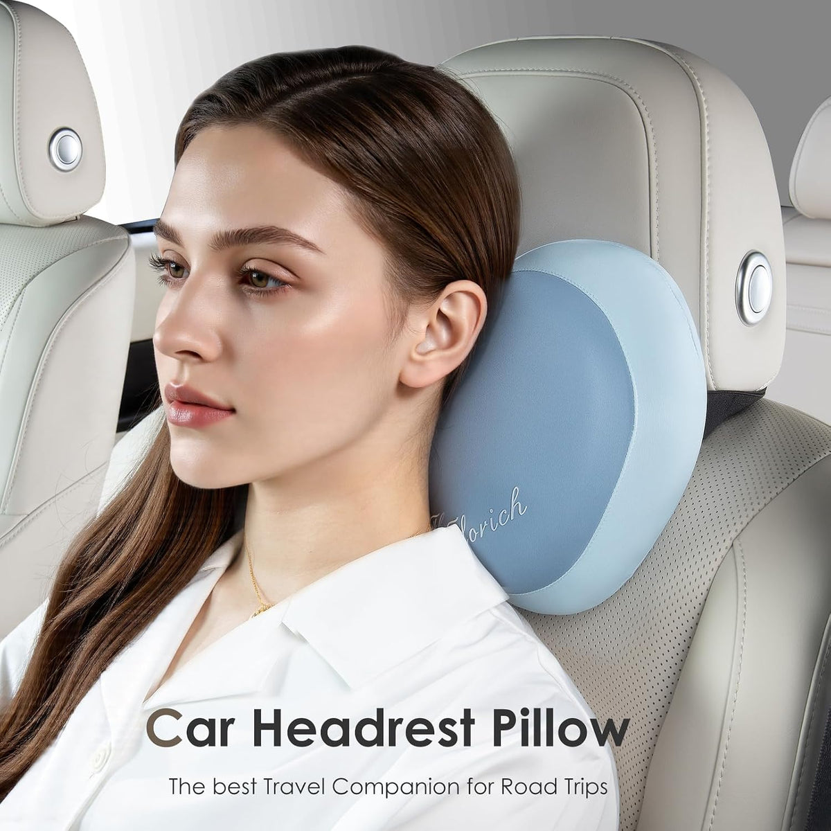 FLORICH Lumbar Support with Car headrest Back Pillow for Chairs Headrest Pillow for Car Ergonomic Ultrathick Memory Foam Back Pillow for Office Chair (Dark Blue)