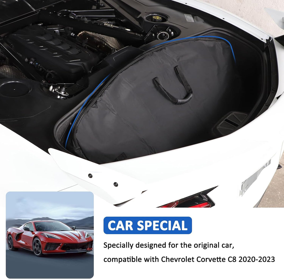 Daeiclru Removable Roof Panel Storage Bag Compatible with Chevrolet Corvette C8 2020-2026, Hard Top Storage Bag with Handle, Car Storage Accessories