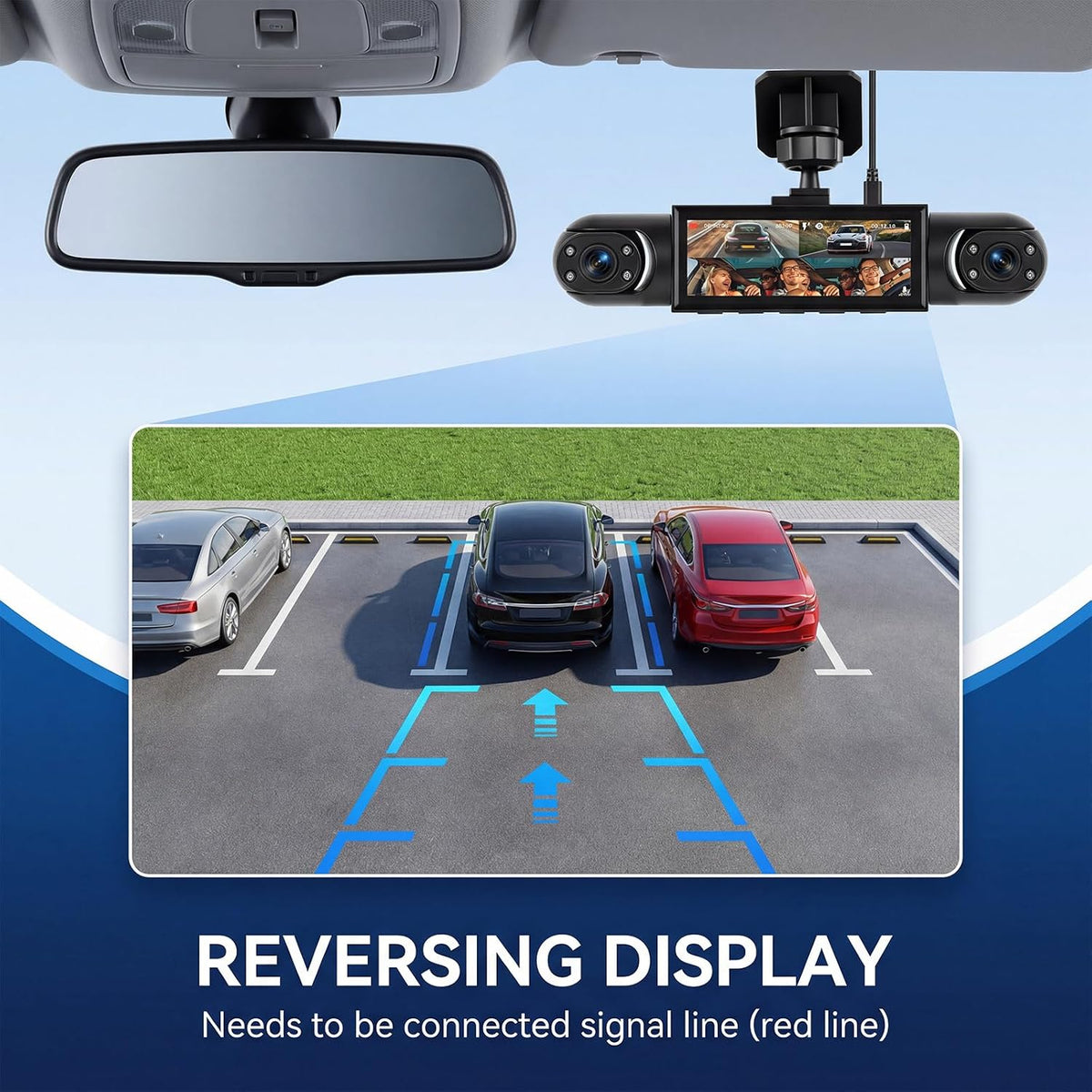 4 Channel 360° Dash Camera Front and Rear Inside Left Right, 3.16 Inch Dash Cam for Cars, Built-in Night Vision, Sensitive Motion Detection 24/7 Recording Parking Mode Monitor Reversing Help