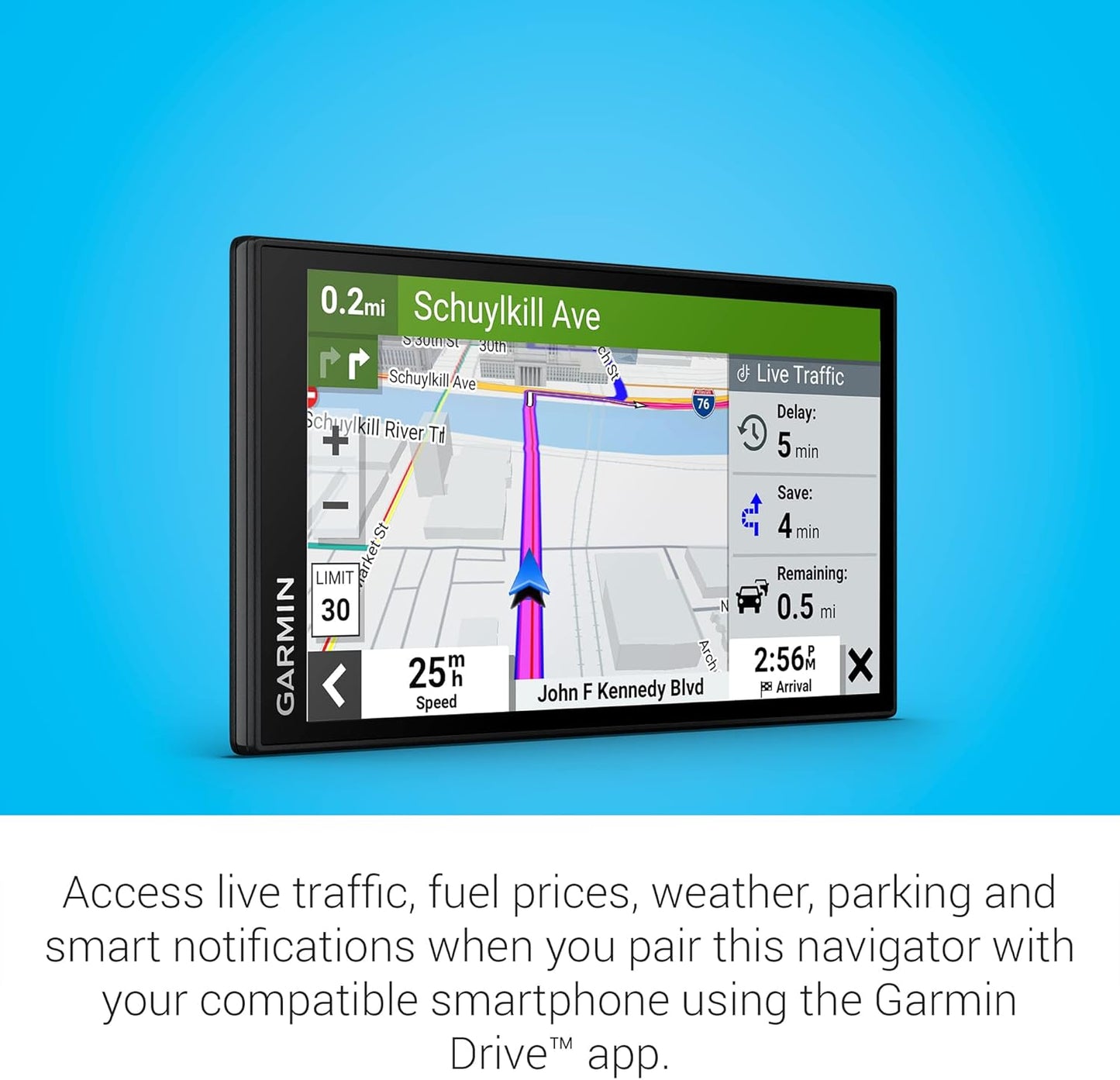 Garmin DriveSmart 66, 6-inch Car GPS Navigator with Bright, Crisp High-Resolution Maps and Garmin Voice Assist