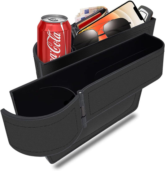 BAILISI Car seat gap filler organizer,multifunctional car seat organizer,Adjustable Cup Holder car console side storage box Holders phone, sunglasses,car accessories (Black style 3)