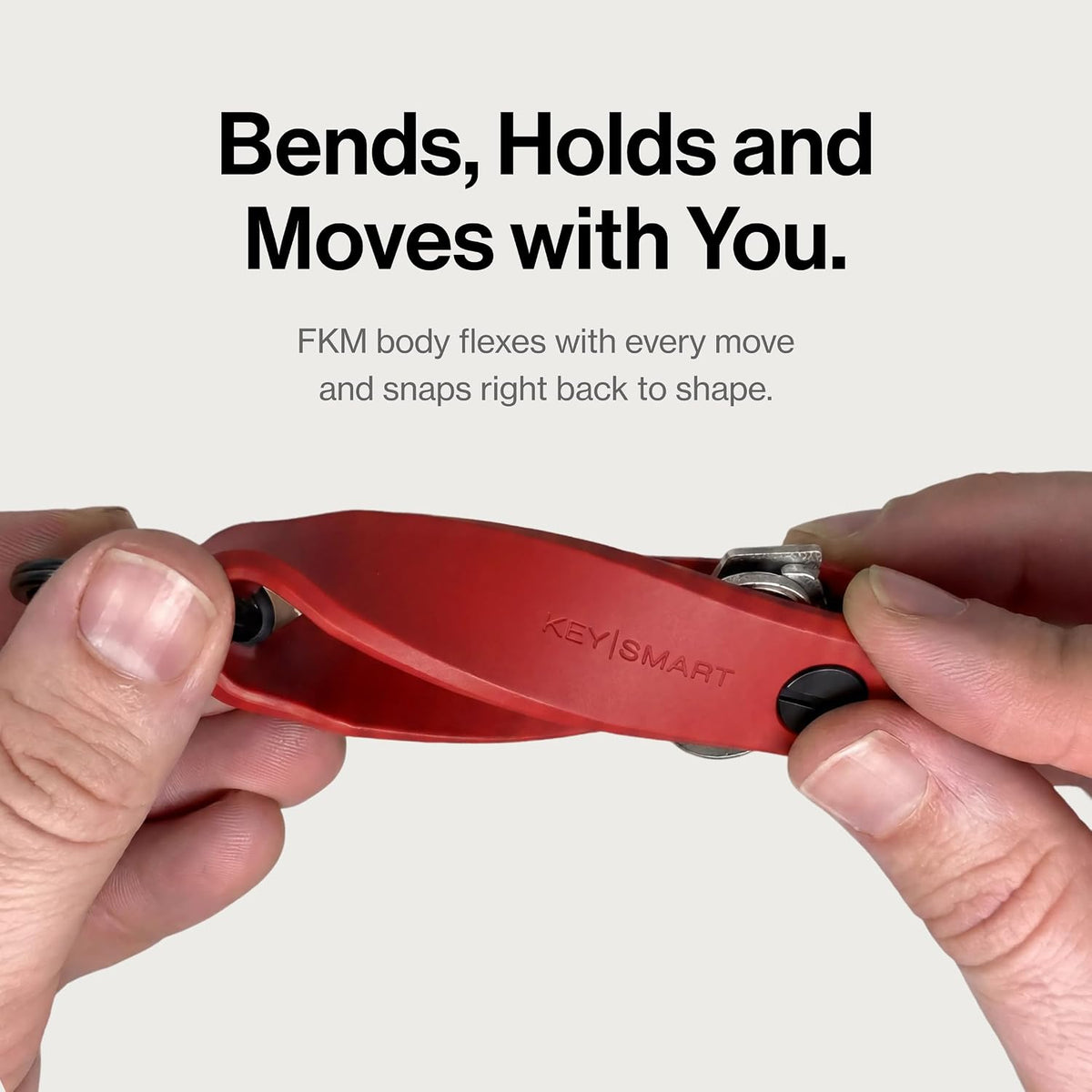 KeySmart Loop - Keychain Key Holder, FKM Silicone, Compact Key Organizer for Key Chain, Clutter-Free Compact EDC Key Chains